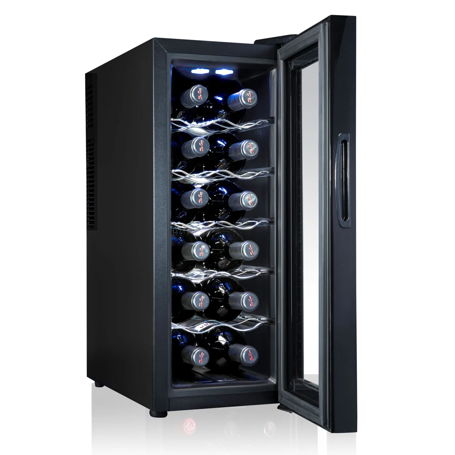 Ivation 12 Bottle Thermoelectric Freestanding Wine Cooler/Fridge - Black