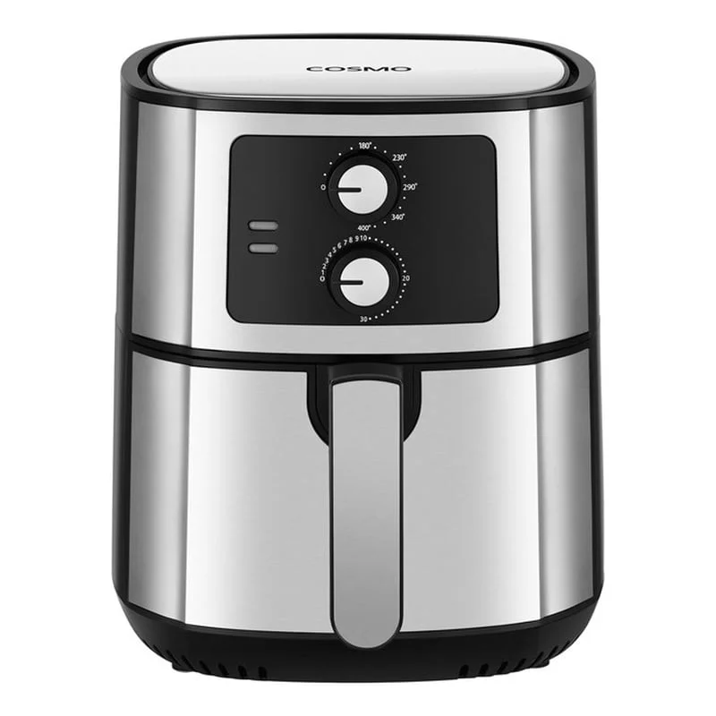 Cosmo COS-58AFAKSS 5.8 Quart Electric Hot Air Fryer with Temperature Control, Timer, Non-Stick Frying Tray, 1400W