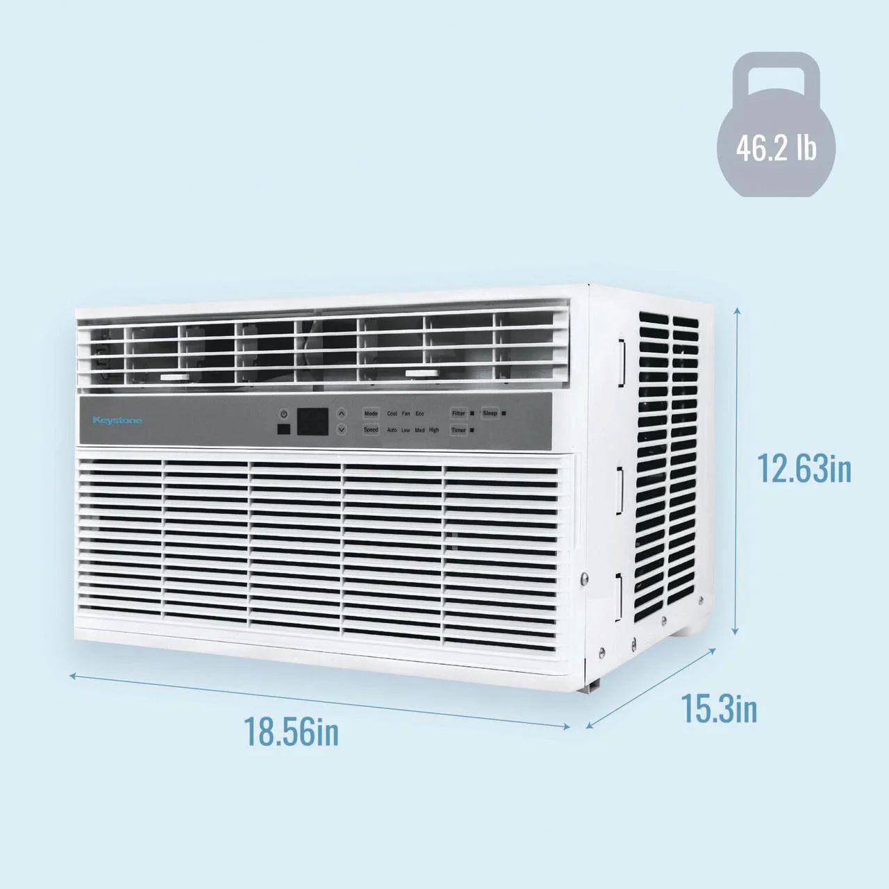 Keystone 8,000 BTU 350 sq ft Window Mounted Air Conditioner with Remote Control, White, KYST081AD