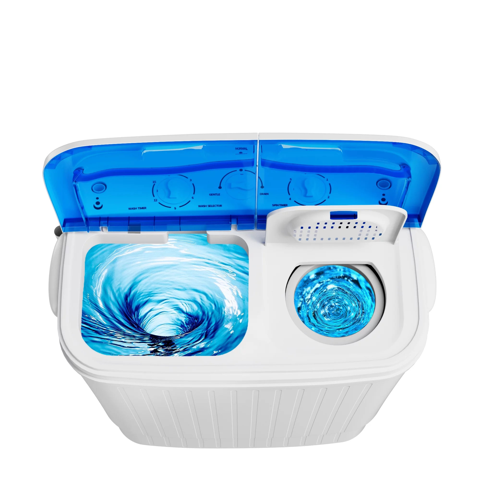 IKTCH 13lbs Washer Portable Washing Machine, Blue+ White