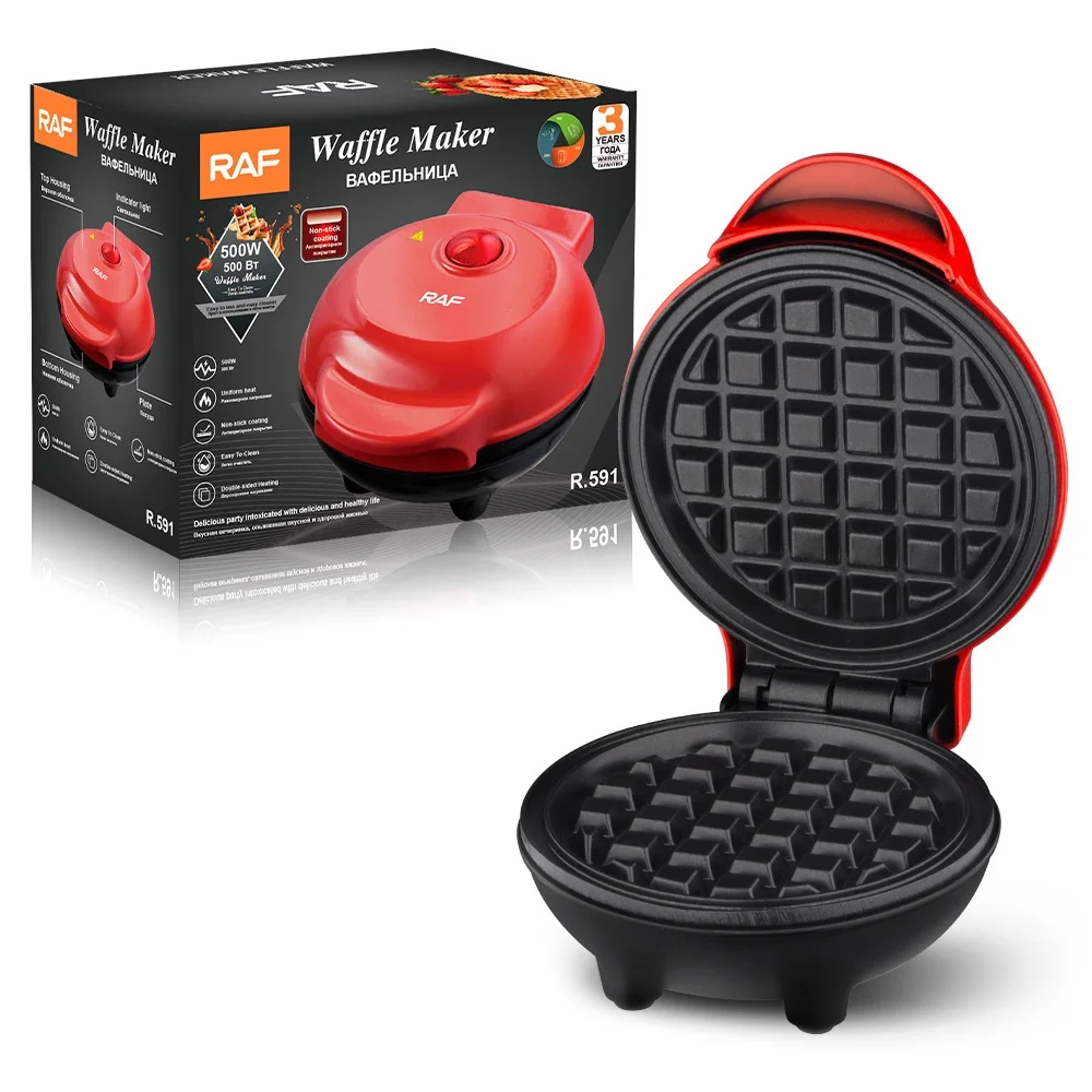 Home Mini Double Sided Breakfast Machine Waffle Heating Cake Maker Sandwich Maker Multifunction