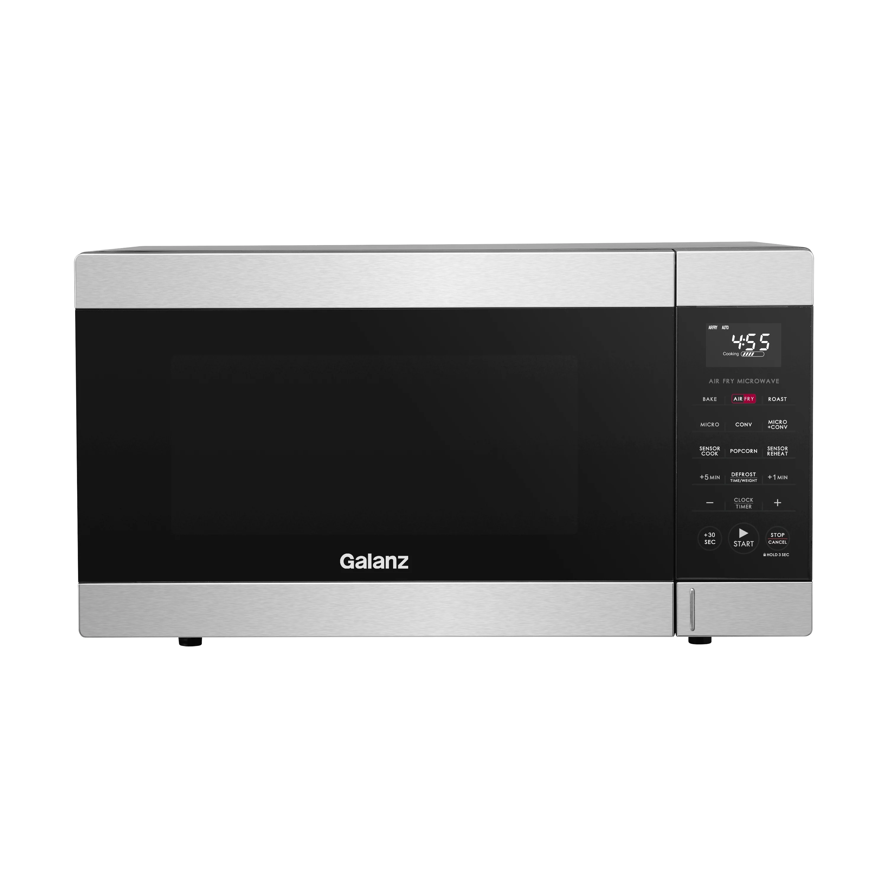 Galanz 1.2 Cu ft Air Fry Countertop Microwave Oven, 1000 Watts Stainless Steel, New
