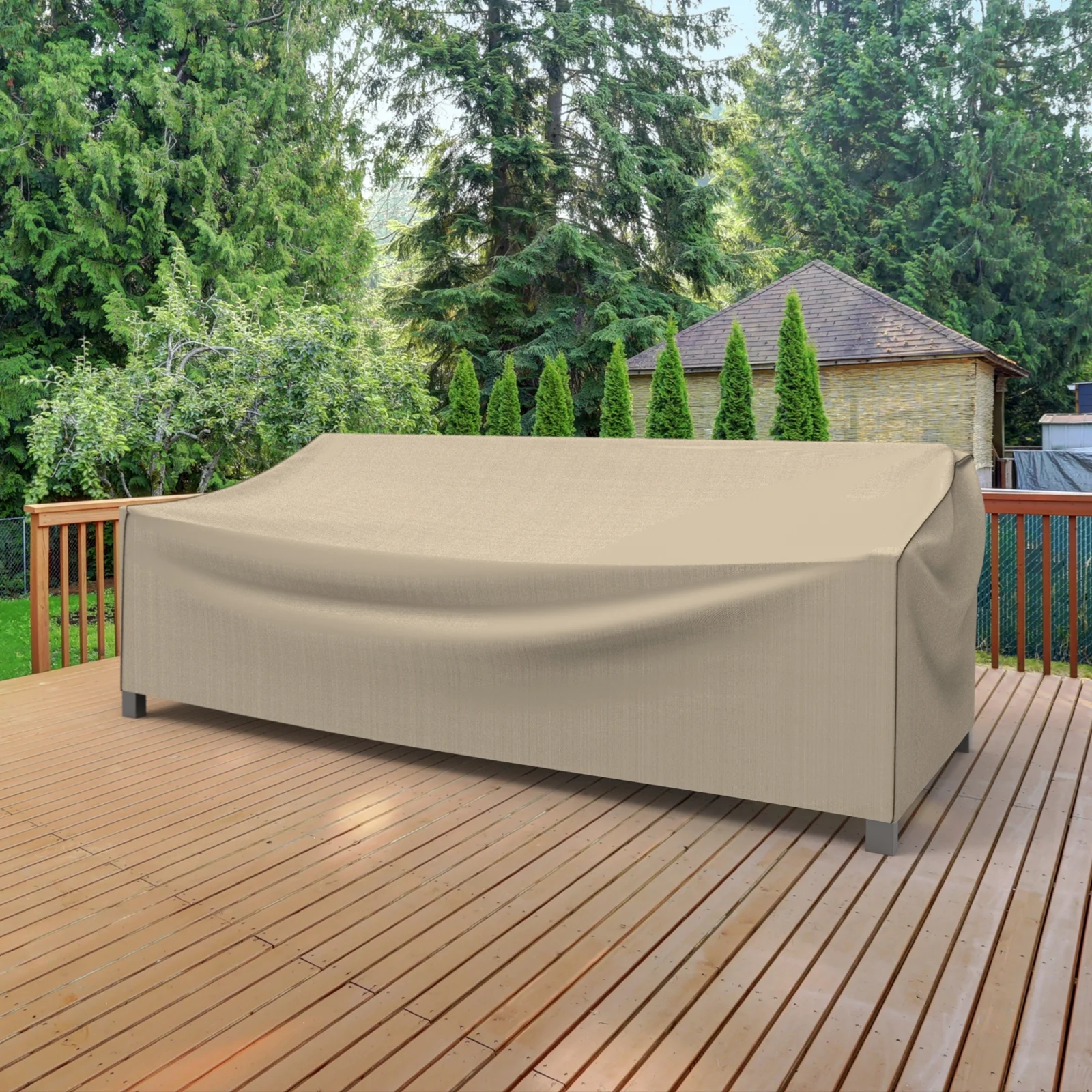 Budge 88'Wx36'L Black Ivory Patio Sofa Cover, StormBlock? Mojave