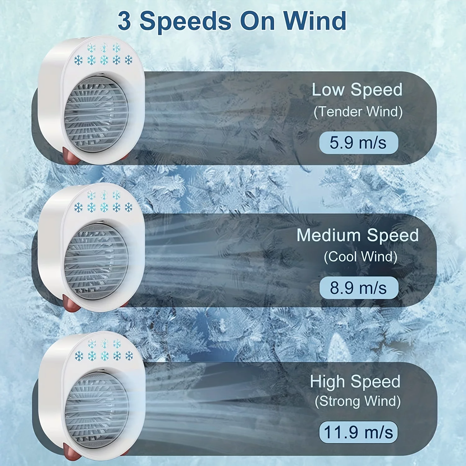 1pc Portable Air Conditioners Fan, 3-in-1 Personal Mini Evaporative Air Cooler With 3 Wind Speeds Small AC Fan, Desktop Cooling Fan For Home Room, Bedroom, Office
