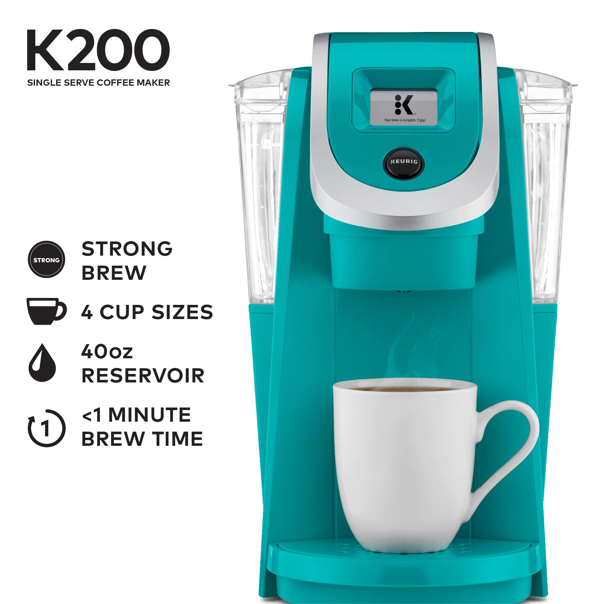 Keurig K200 Single Serve Turquoise K-Cup Pod Coffee Maker