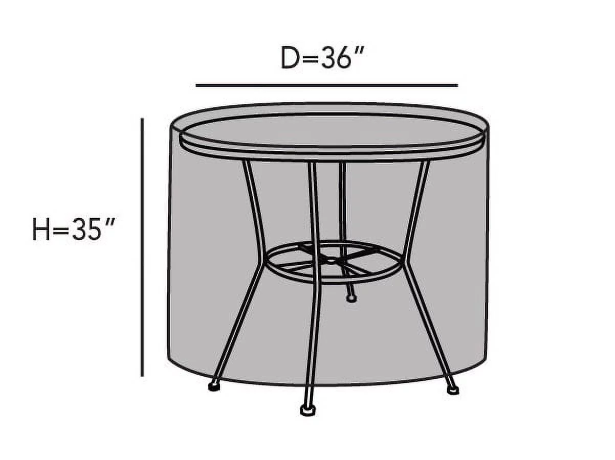 Covermates Round Dining Table Cover - Heavy-Duty Polyester, Weather Resistant, Covered Mesh Vent, Patio Table Covers, 36DIAMETER x 35H, Ripstop Black