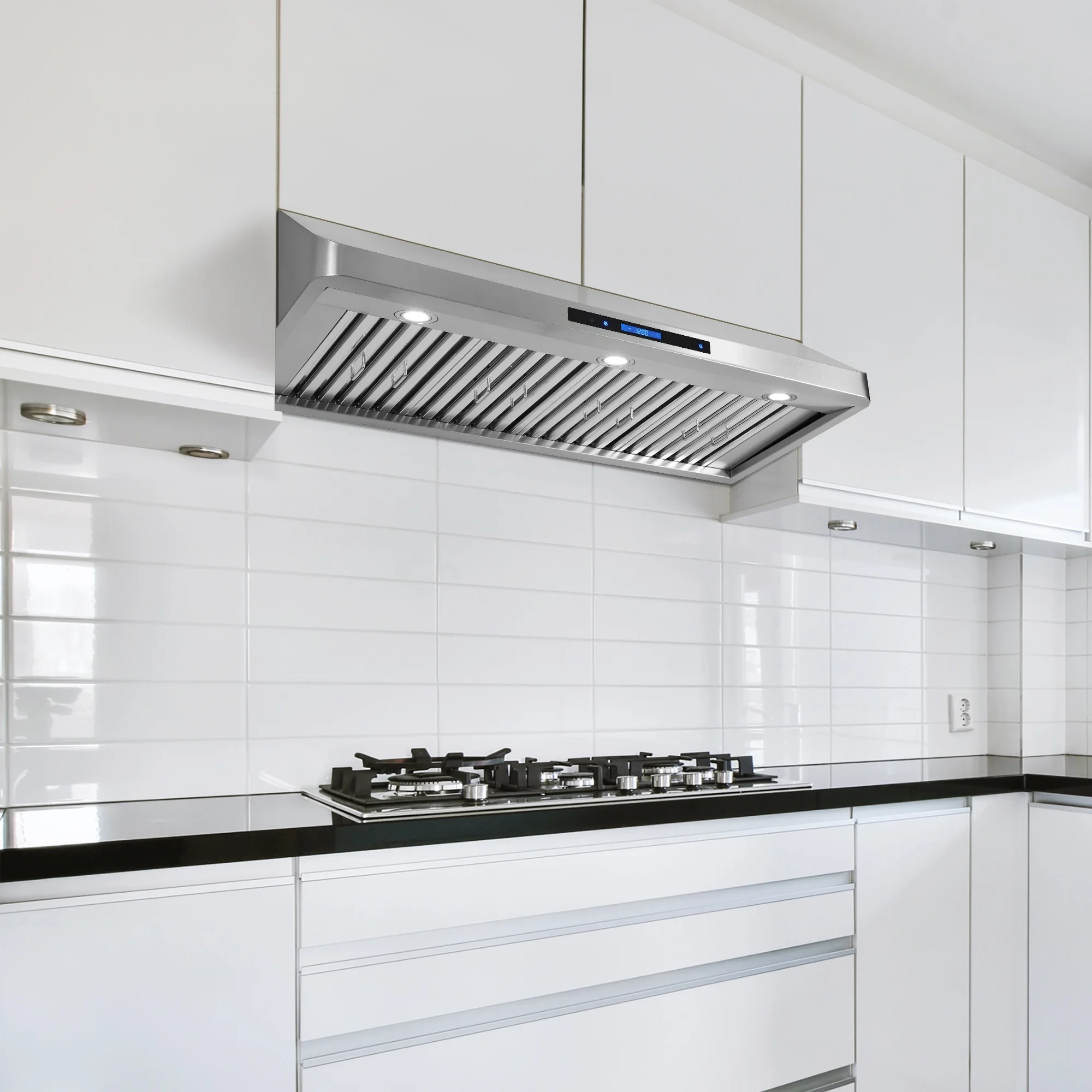 Cosmo 48 in. Ducted Under Cabinet Range Hood Kitchen Hood in Stainless Steel with Touchscreen, LED Lighting and Remote Control