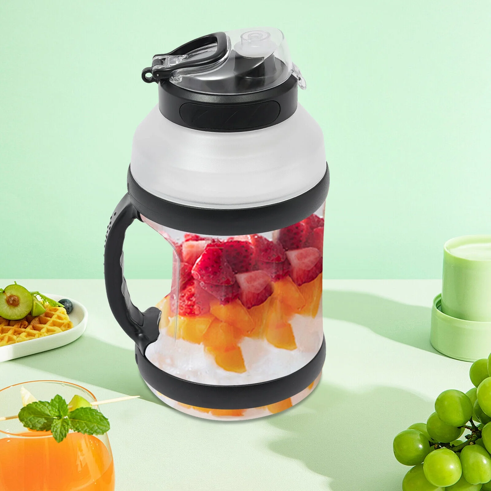 2L / 67.63oz Portable Juice Extractor, Electric Blender, Large Six Blades Black