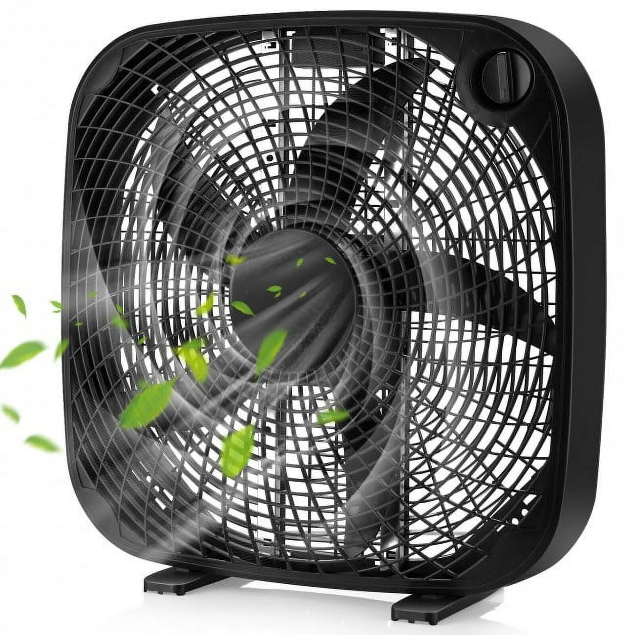 GIFFIH 20 Inch Box Portable Floor Fan with 3 Speed Settings and Knob Control