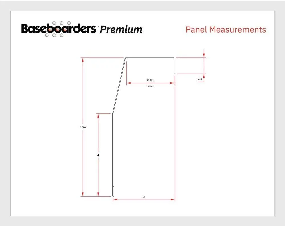 Baseboarders Premium 5 ft Easy Slip-on Baseboard Heater Cover - White (L & R End Caps)