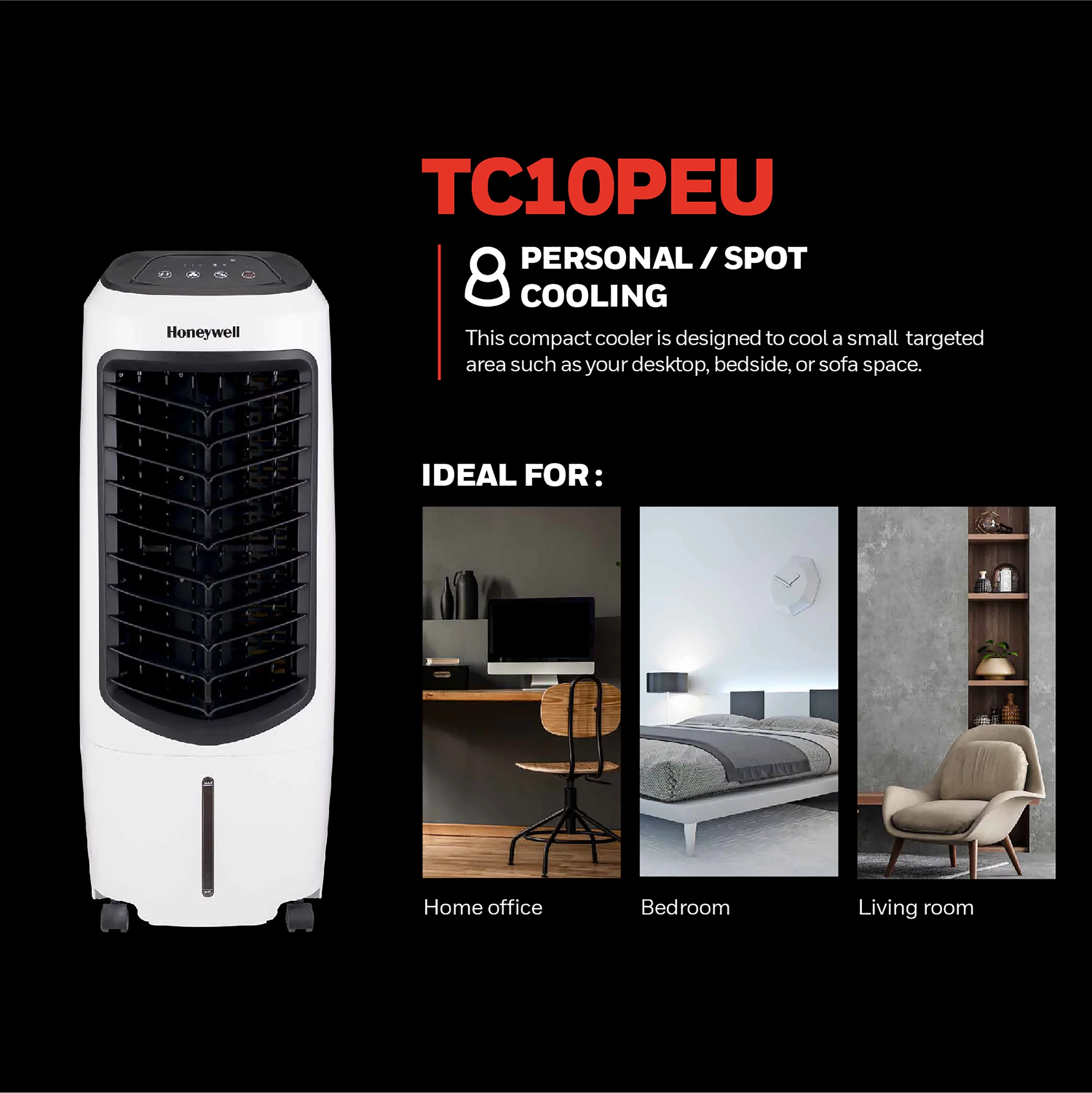 Honeywell Quiet 120V White 30.7' Indoor Portable Evaporative Cooler