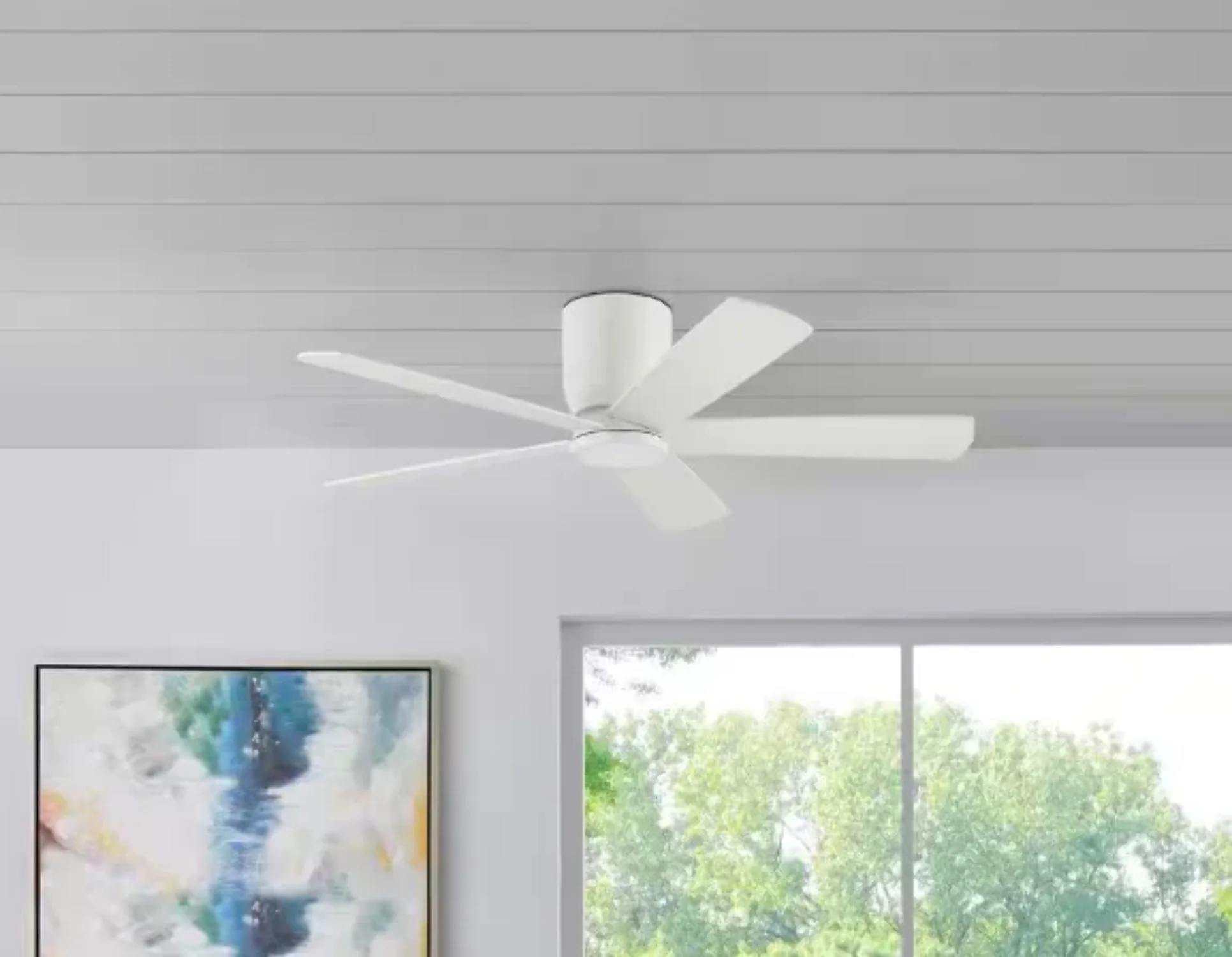 Home Decorators Collection Britton 52 in. Integrated LED Indoor Matte White Ceiling Fan with Light Kit and Remote Control