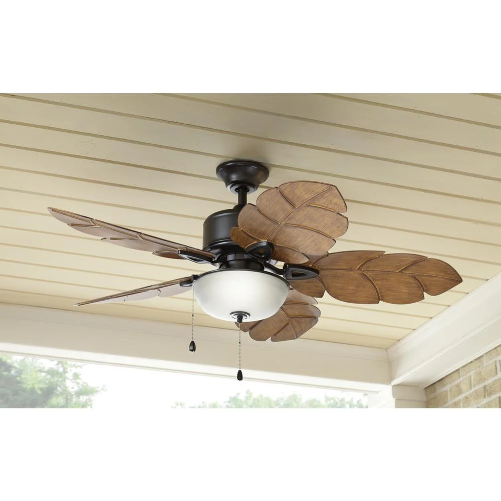 Home Decorators Palm Cove 52 in. LED Natural Iron Ceiling Fan & Light Kit 51422