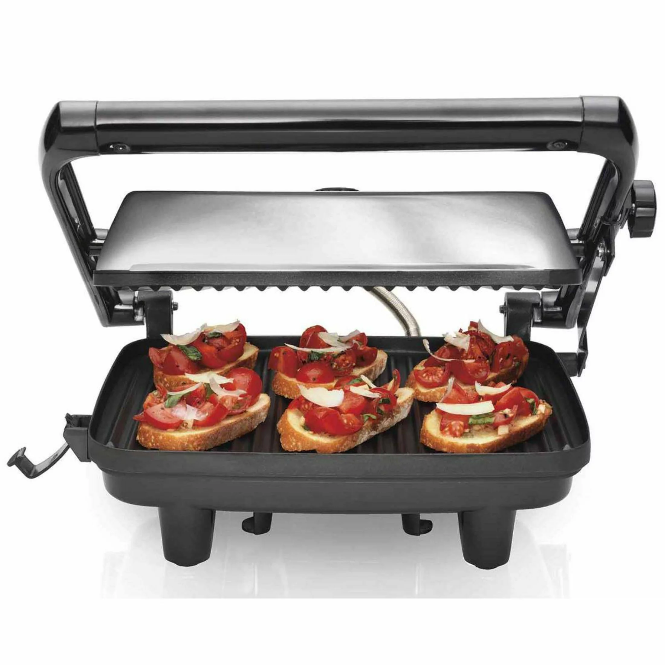 Hamilton Beach 1400-Watt Panini Press Gourmet Sandwich Maker - Chrome, Black