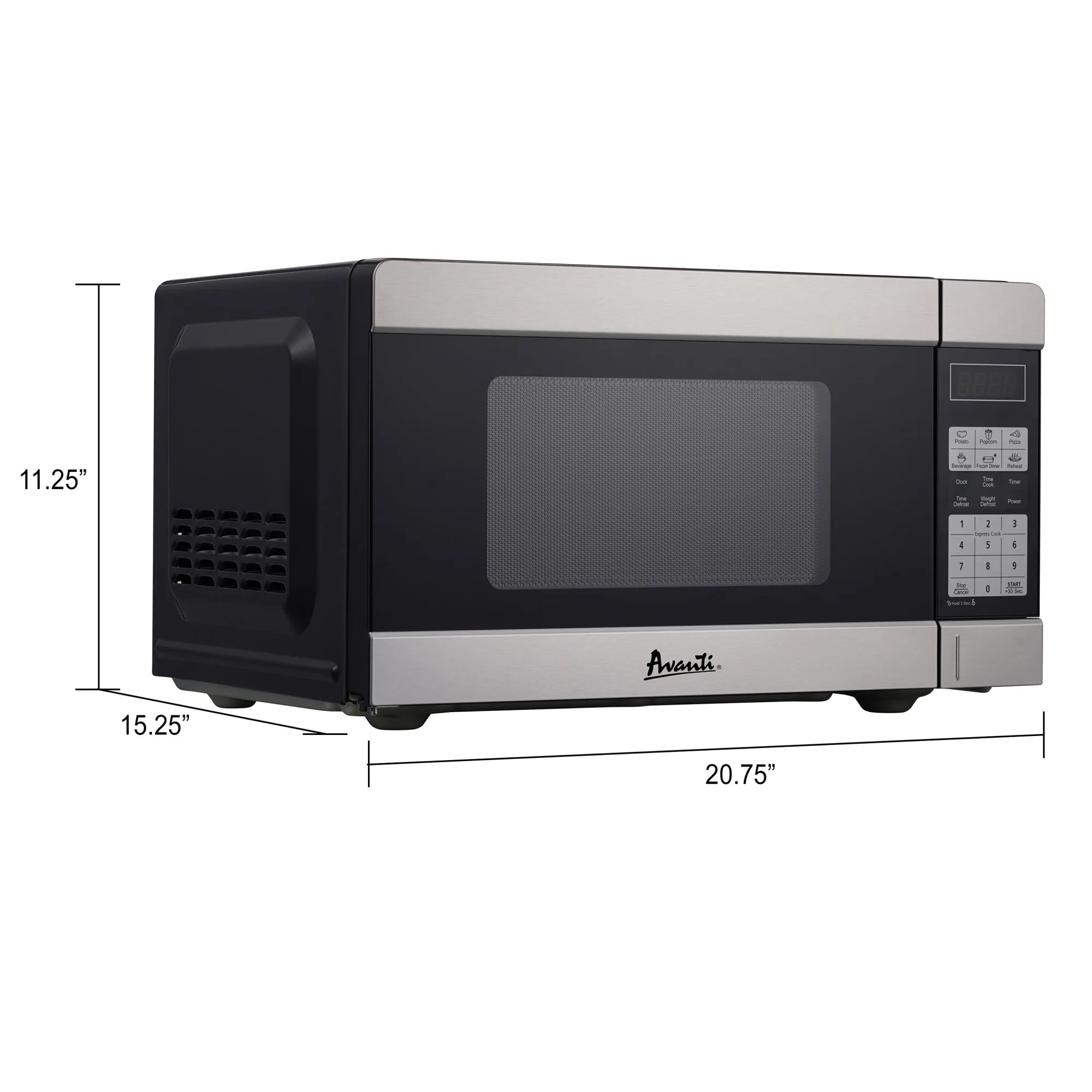 Avanti 1.1 Cu. Ft. 1000W Microwave Oven, Silver