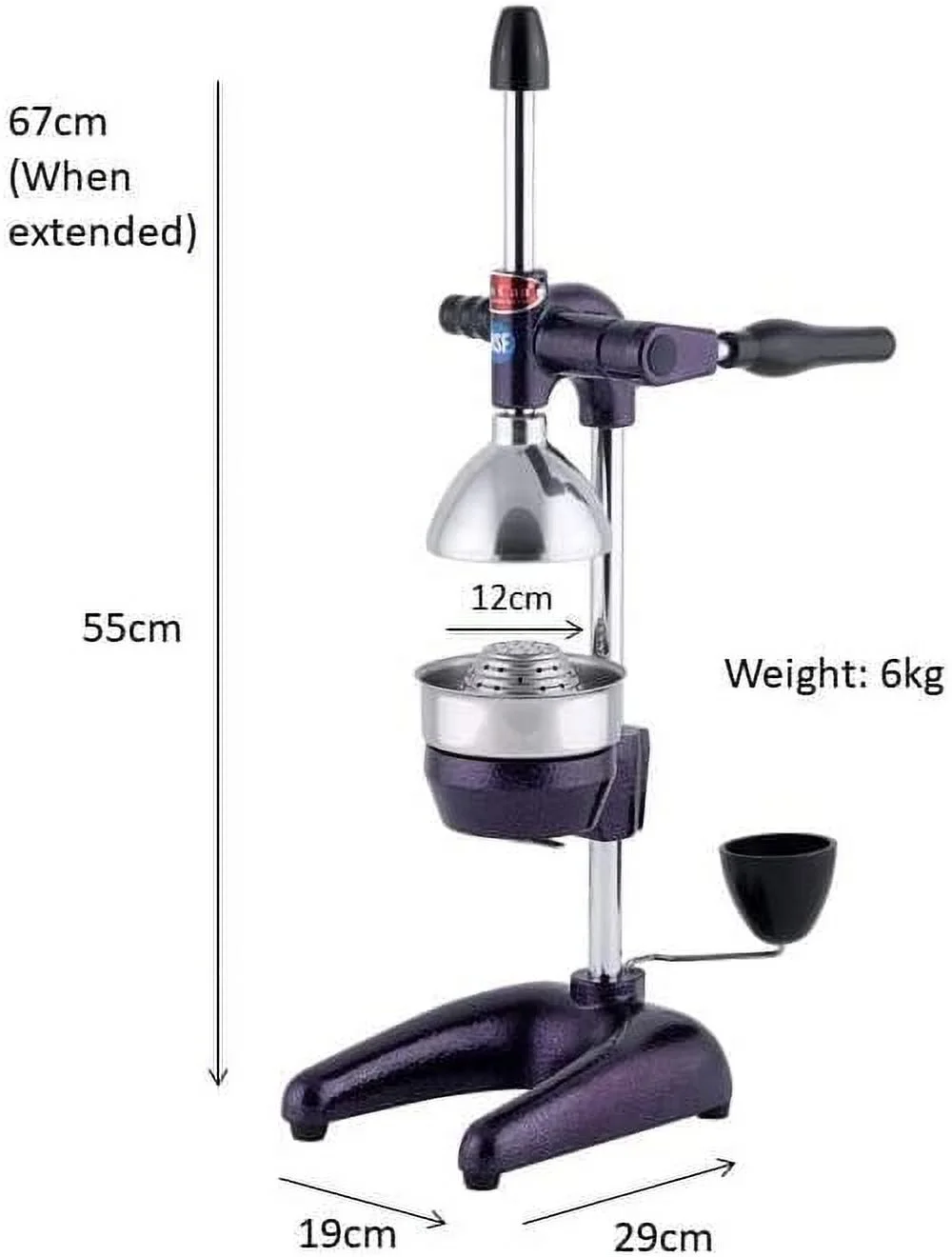 Commercial Grade Can-Can Manual Citrus Press - Burgundy
