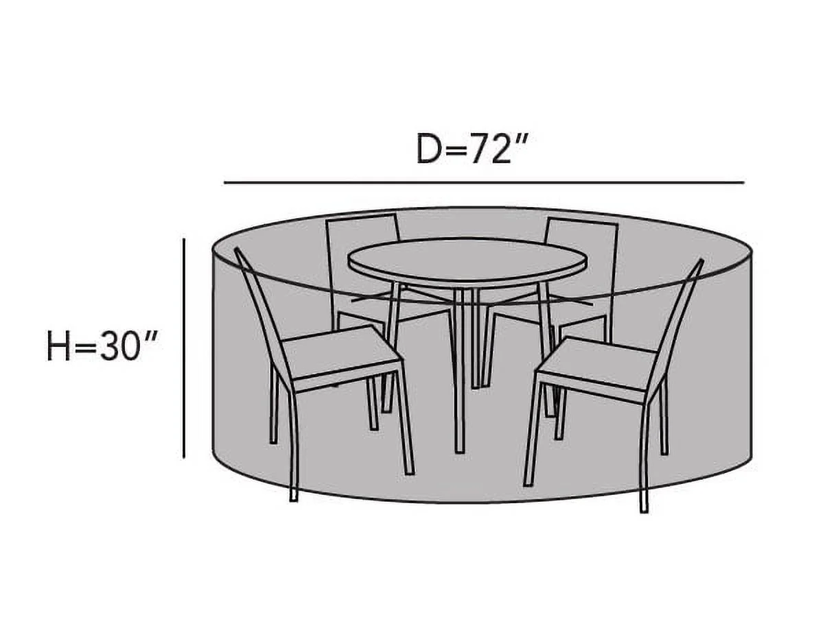 Covermates Round Dining Table/Chair Set Cover - Light Weight Material, Weather Resistant, Elastic Hem, Patio Table Covers, 72DIAMETER x 30H, Green