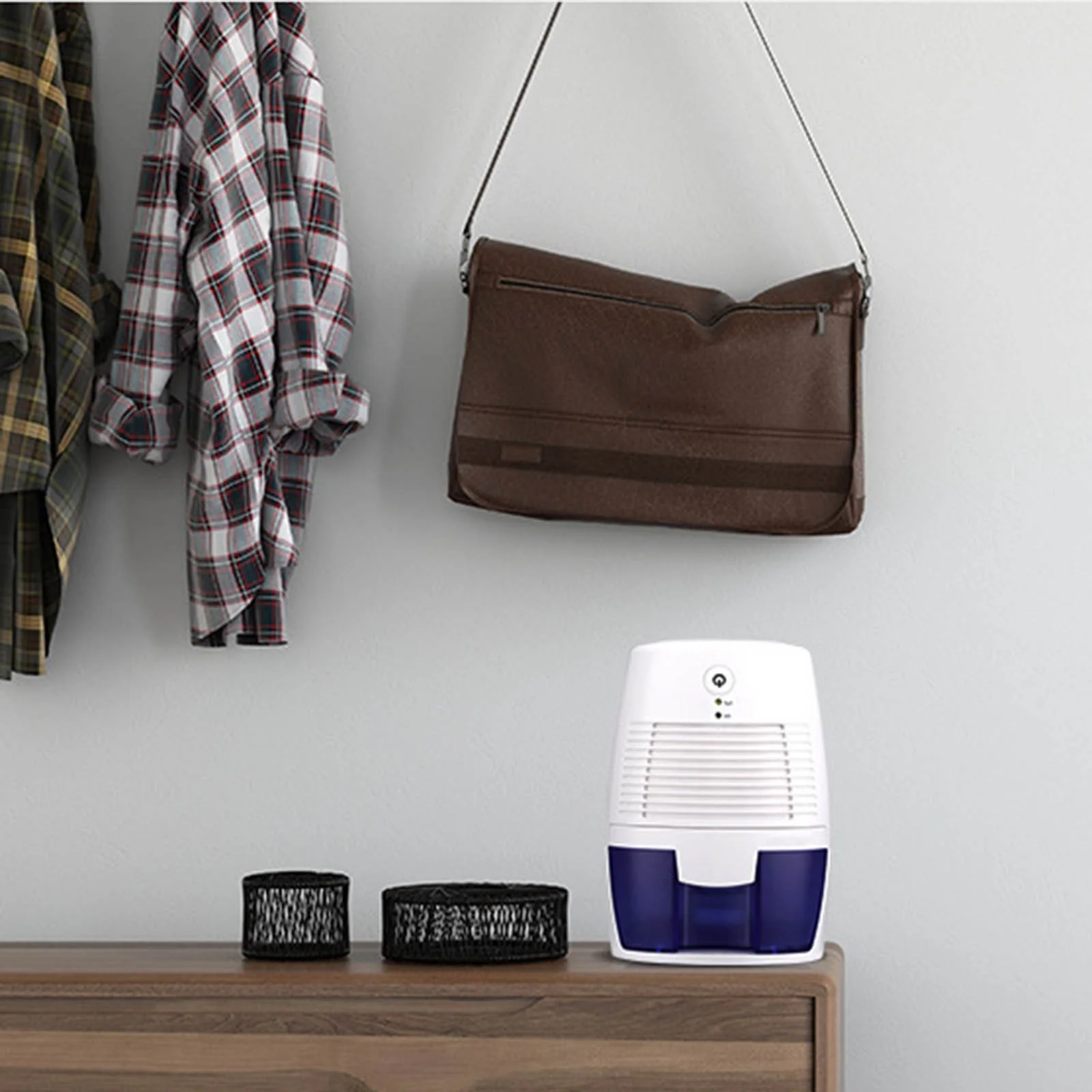 Home&MaMa-Mini Home Dehumidifier Dehumidifier 500mL Water Full Automatic Shutdown Portable White