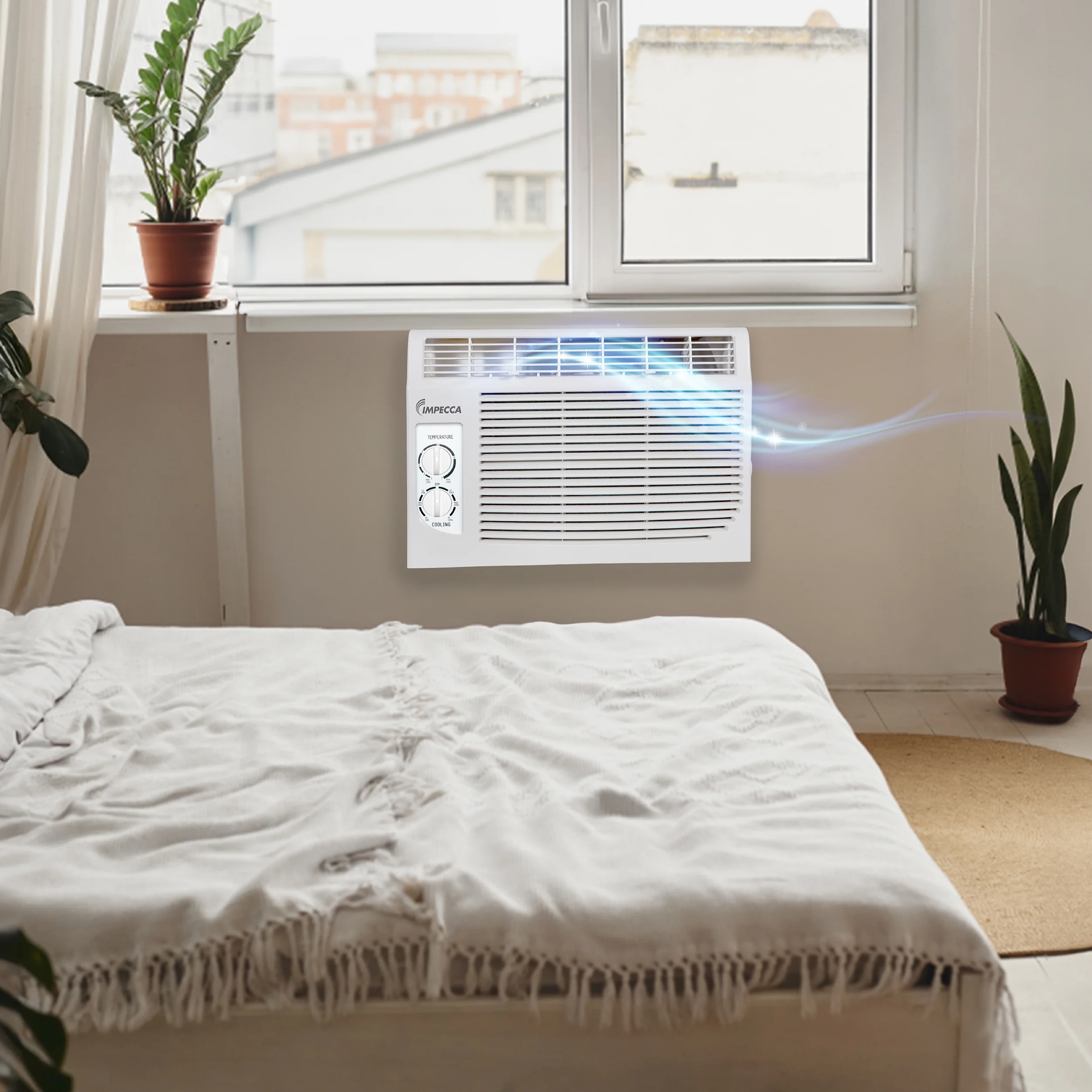 Impecca 5000 BTU Window Air Conditioner, Compact, 150 Square Foot Cooling