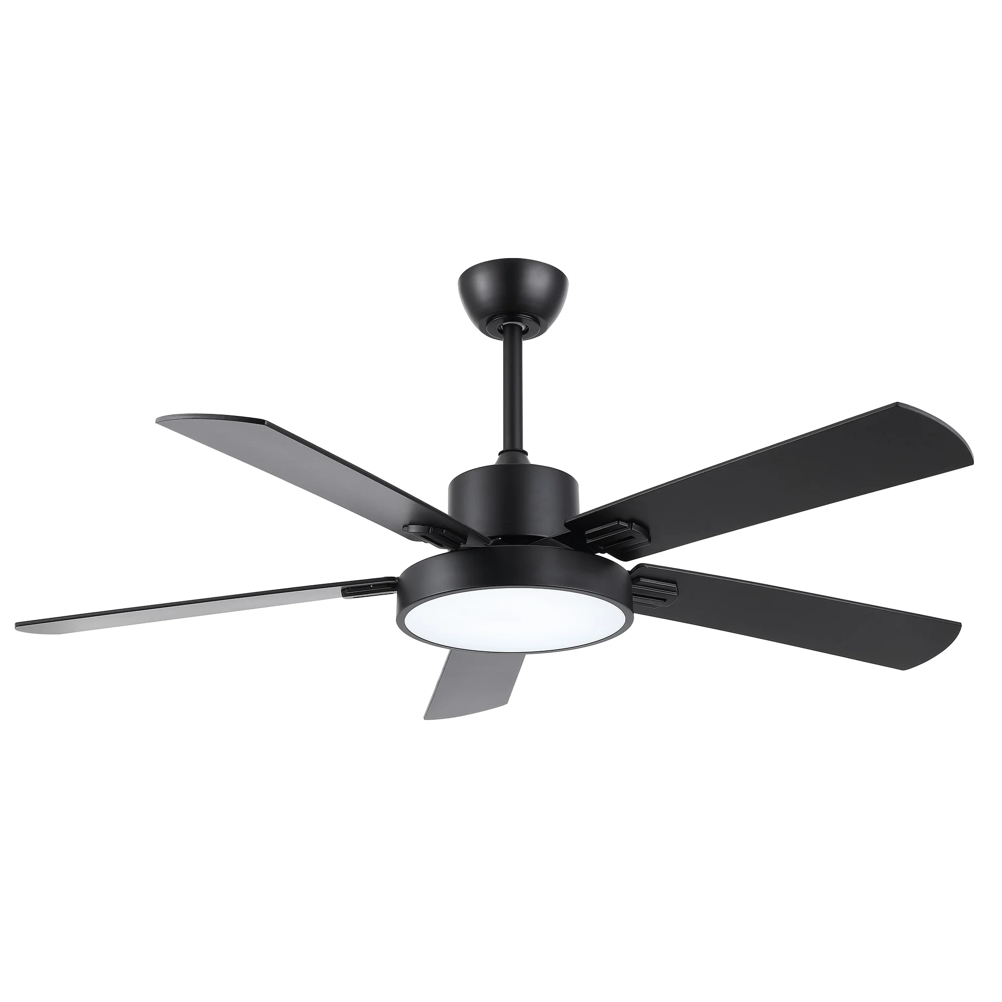 GetLedel 52-inch Modern 5-Blade Black Ceiling Fan with LED Light Kit and Remote