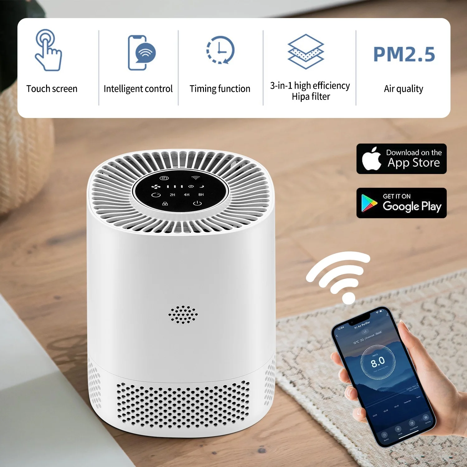 BLUELK Air Purifiers, Smart WiFi Alexa Control H13 HEPA Air Cleaner, Filters Pollen, Smoke, Allergies, Pet Dander, Odor, and Dust