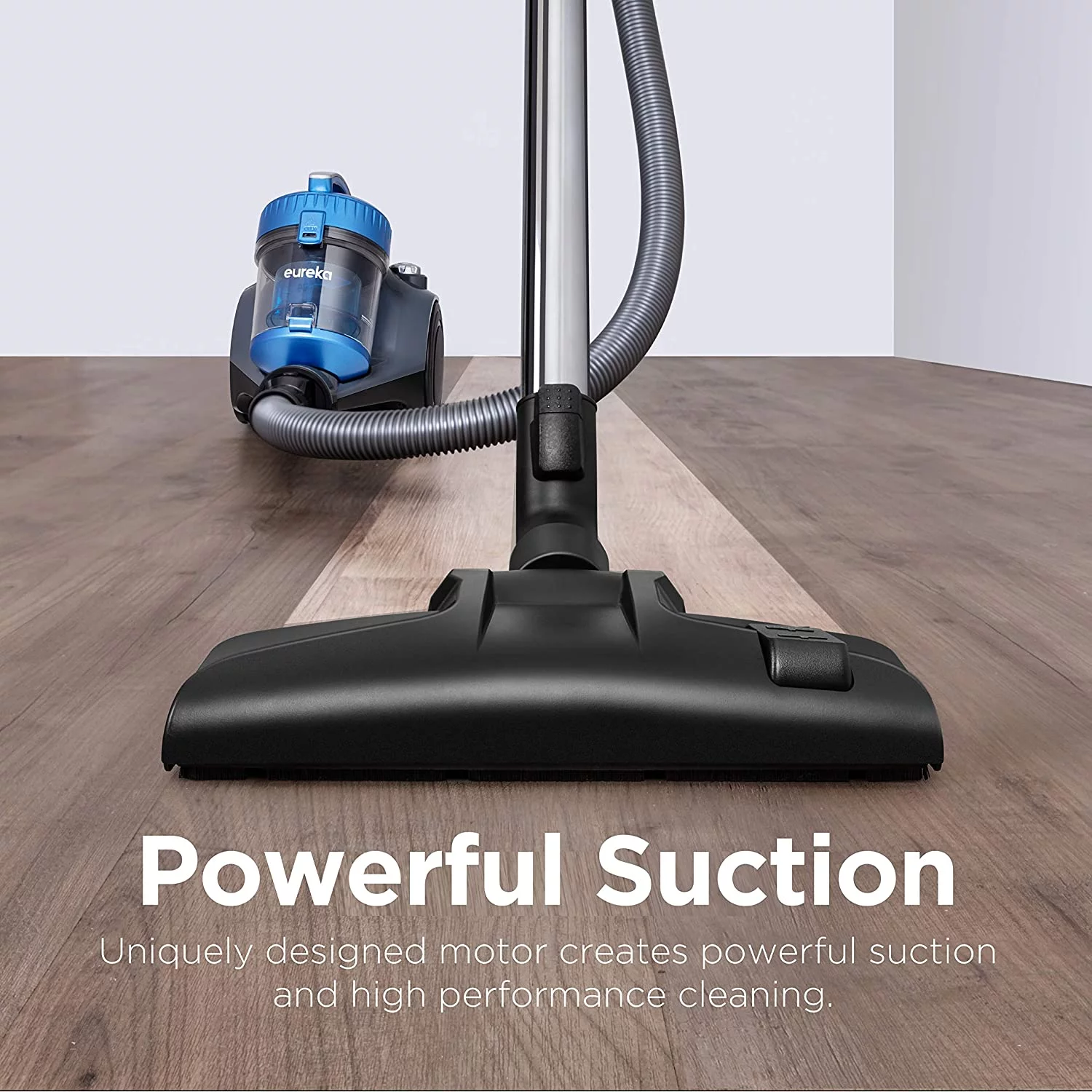 Eureka NEN110A Bagless Canister Vacuum Cleaner, Lightweight Corded Vacuum for Carpets and Hard Floors, Blue