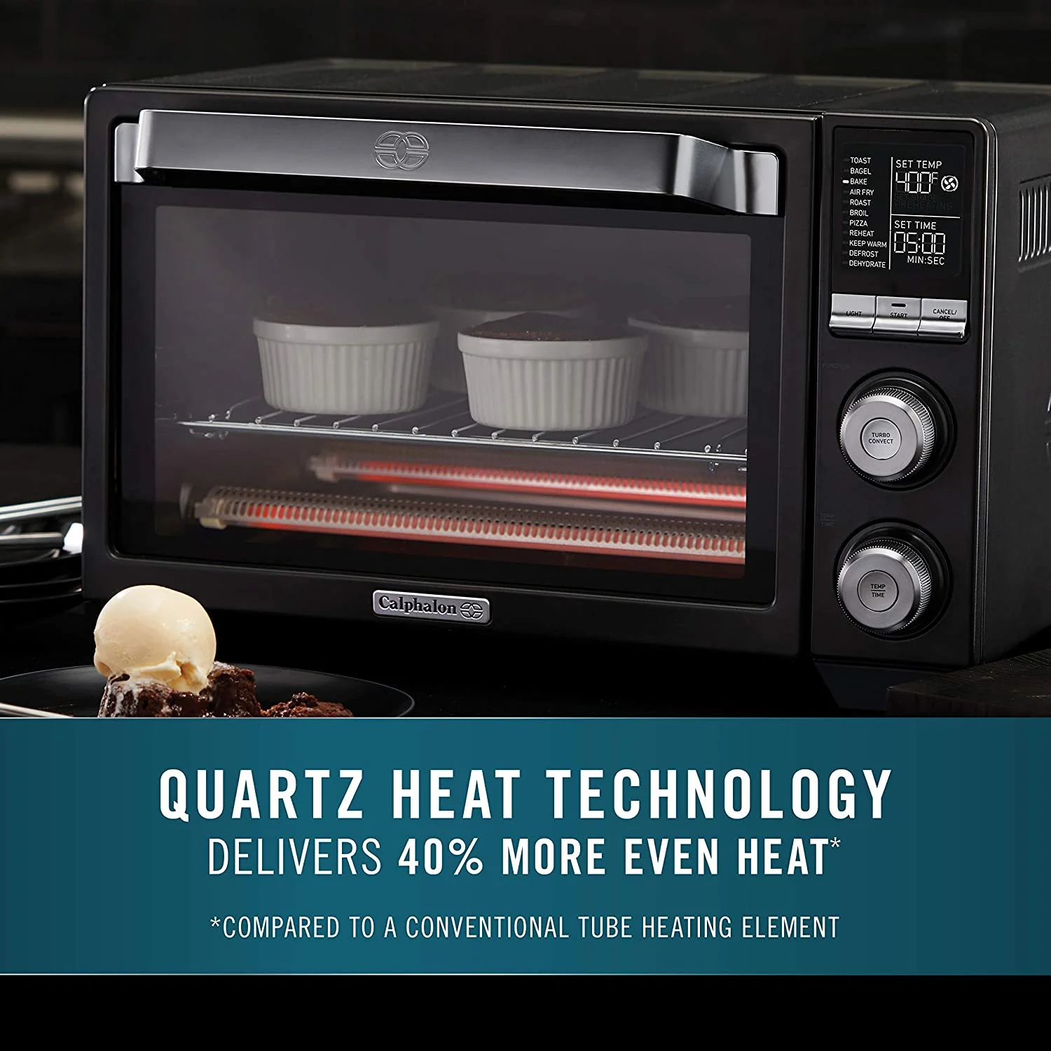 Calphalon Performance Air Fry Convection Oven, Countertop Toaster Oven, Dark Stainless Steel