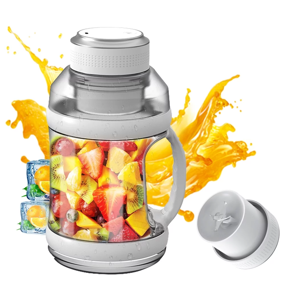 Andoer Sport Portable Blender 68oz USB Rechargeable Travel Juice Blender for Shakes and Smoothies 18000RPM BPA-Free -Size Cordless Big Belly Bottle with 6 for Kitchen Home Gym