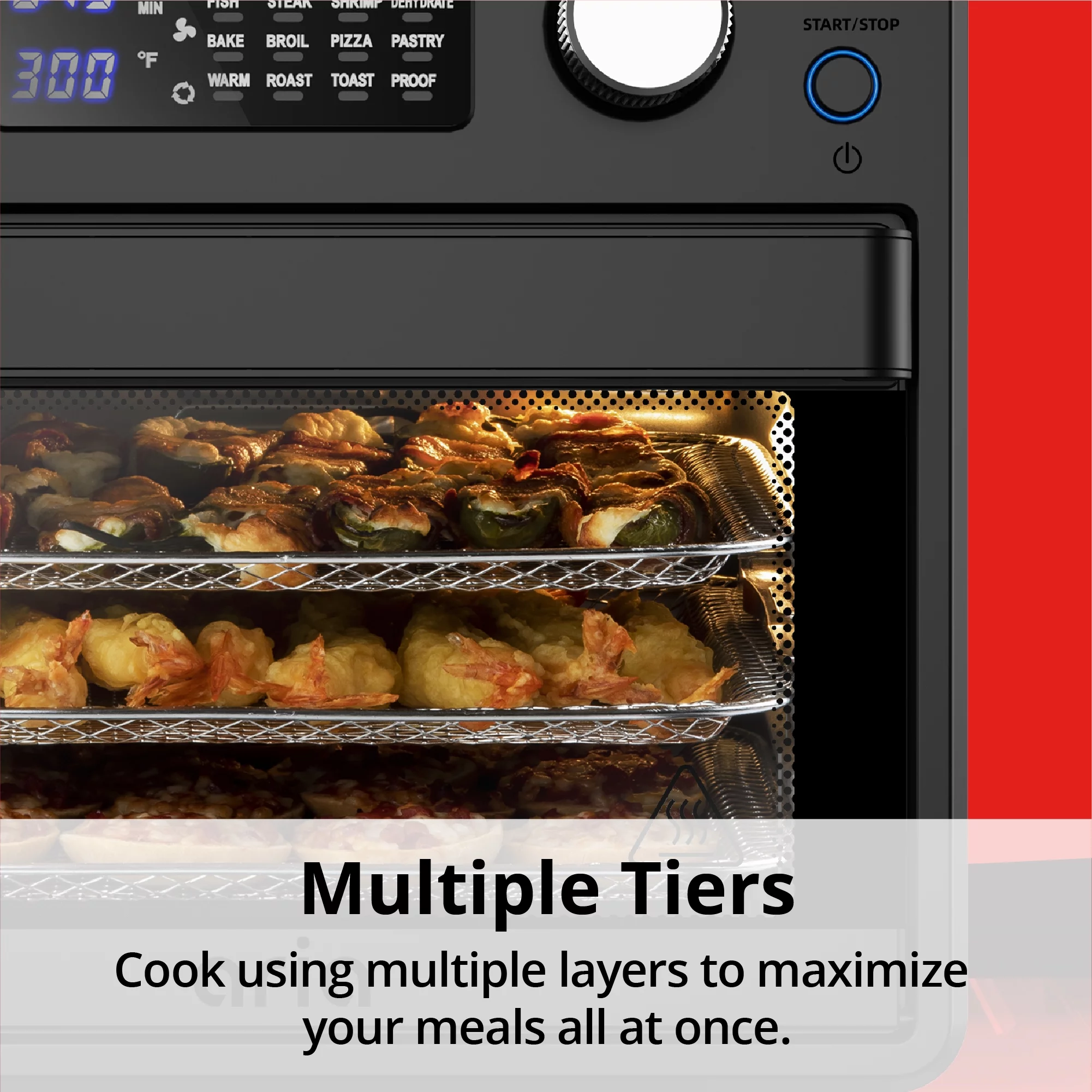 Aria Wave Mini 17QT Air Fryer & Toaster Oven with Accessories and Rotating Rotisserie Feature - Stealth