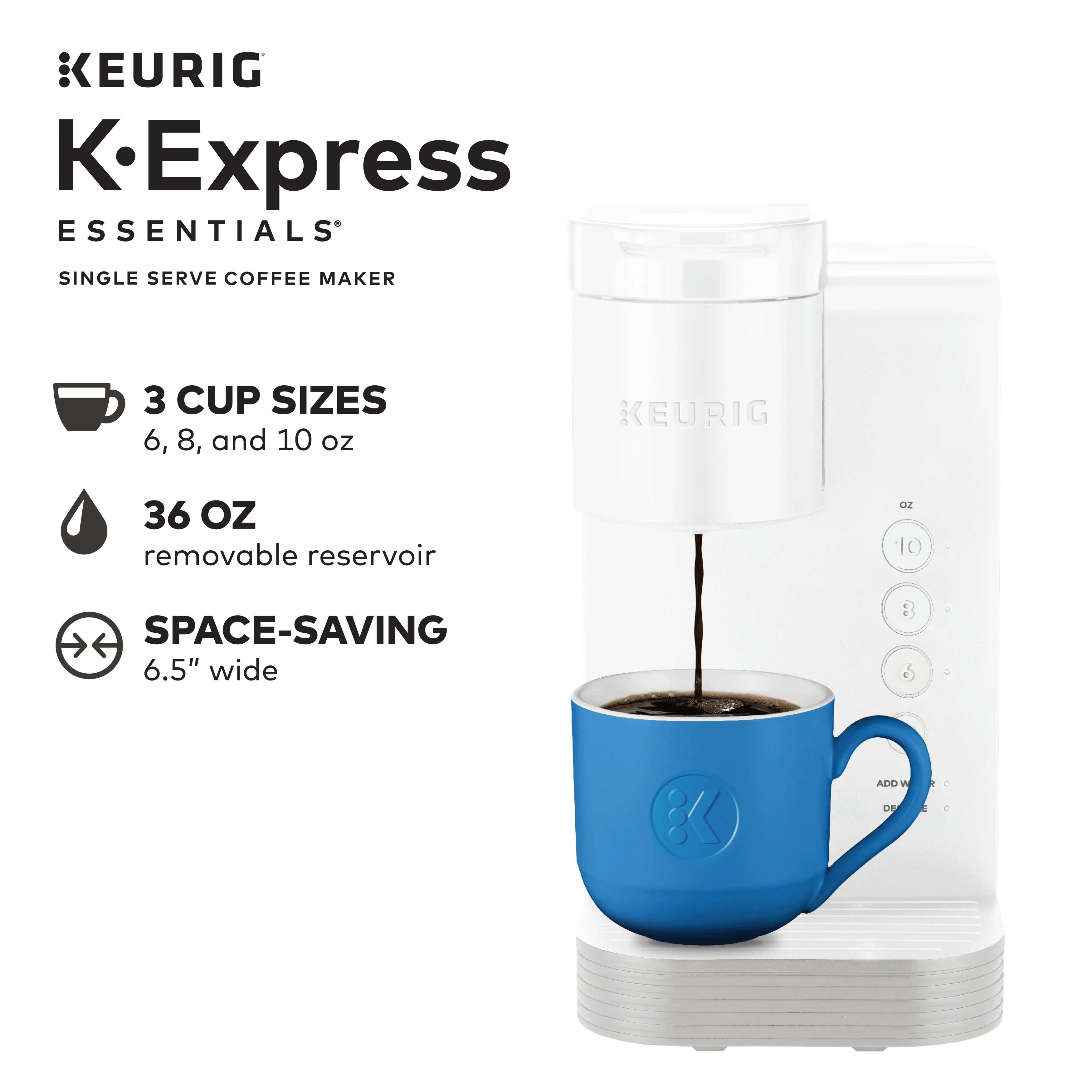Keurig K-Express Essentials Cloud White Single-Serve K-Cup Pod Coffee Maker
