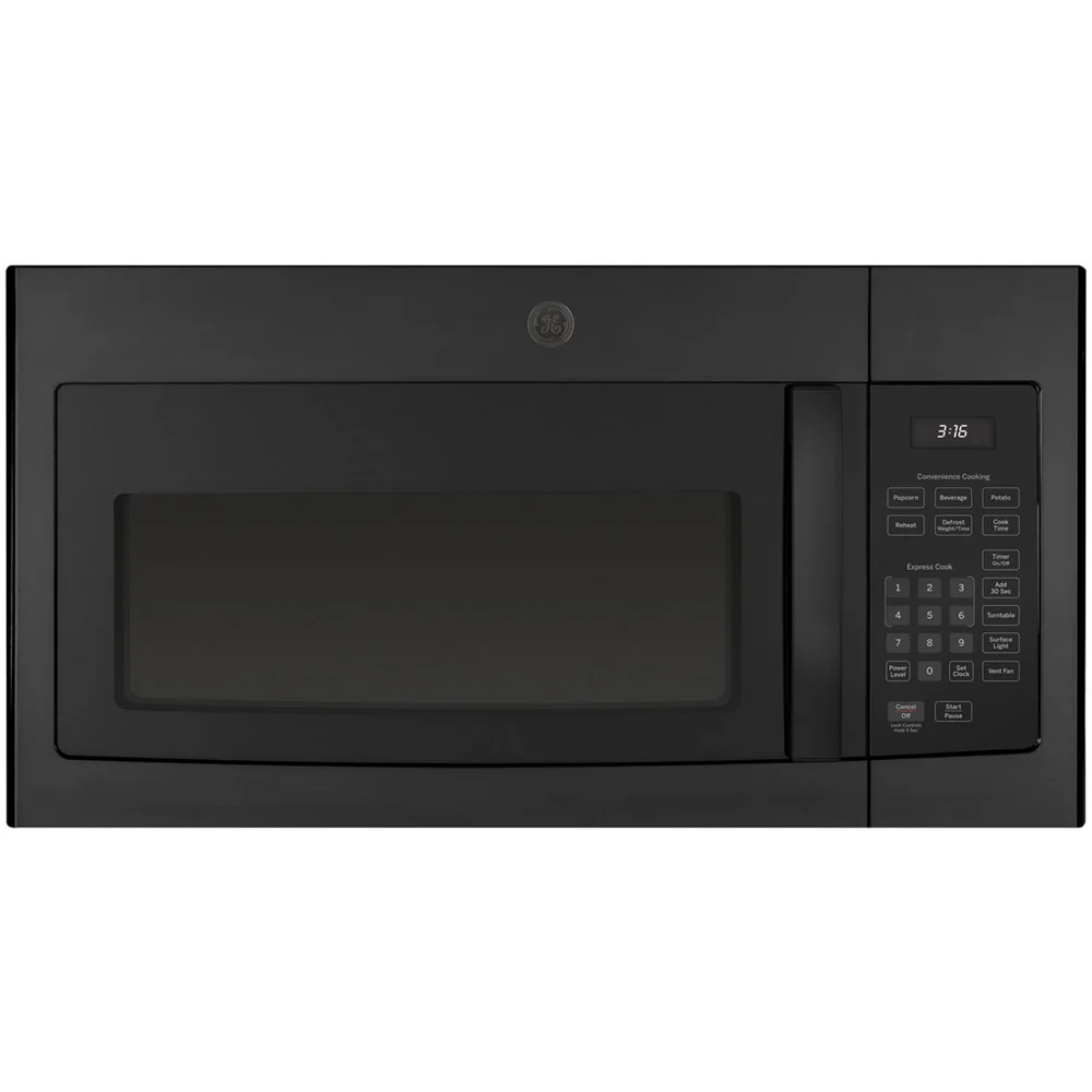GE JVM3160DFBB 1.6 Cu. Ft. Over-the-Range Microwave Oven Black Bundle with 2 YR CPS Enhanced Protection Pack
