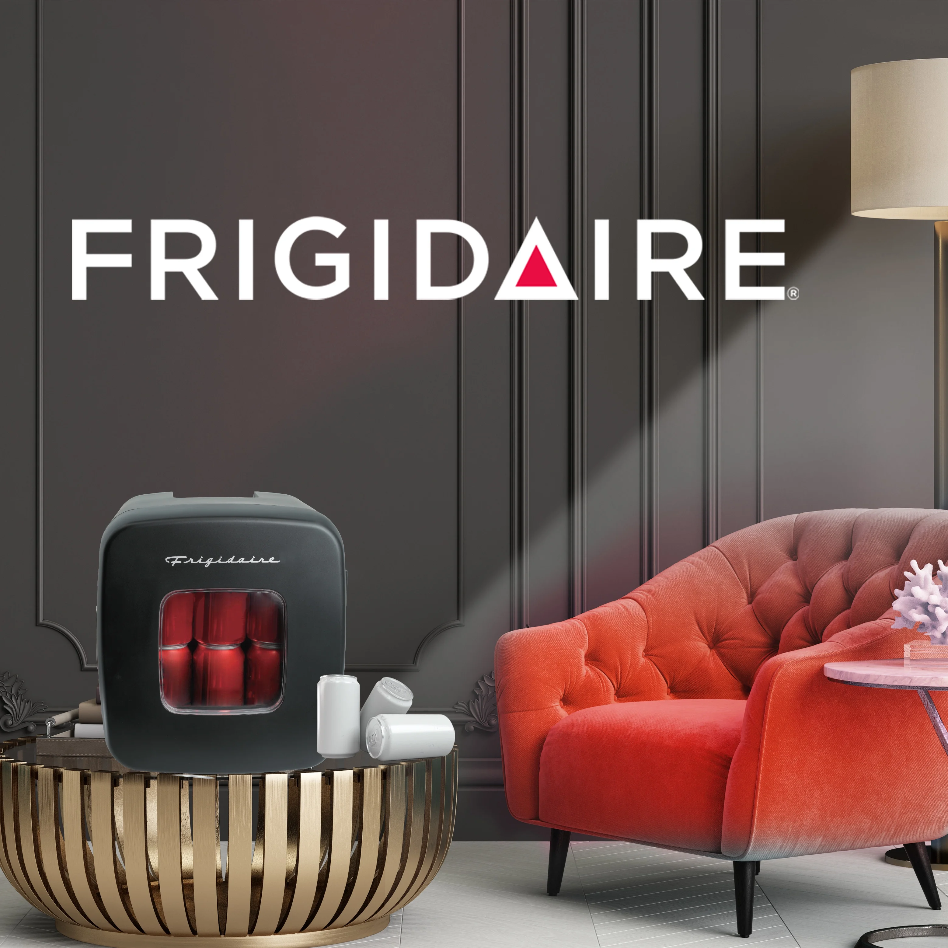 Frigidaire, Retro 12 Can Mini Personal Fridge Cooler, EFMIS351, Black