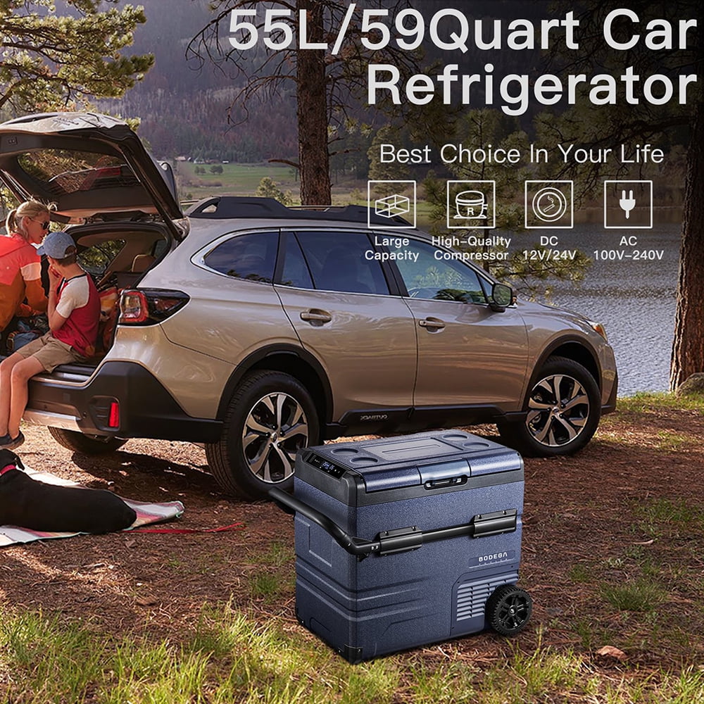 BODEGA 12 Volt Car Refrigerator, Portable Freezer, 59 Quart (55L) for Outdoor, Camping, Travel, RV,APP Control