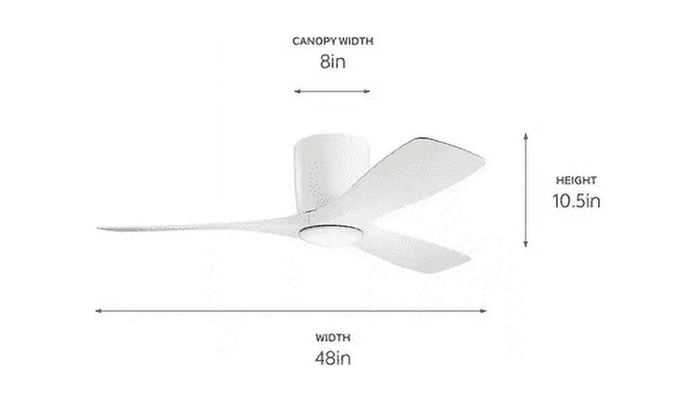 Kichler 300032MWH Volos Contemporary 48' Ceiling Fan With Light In Matte White