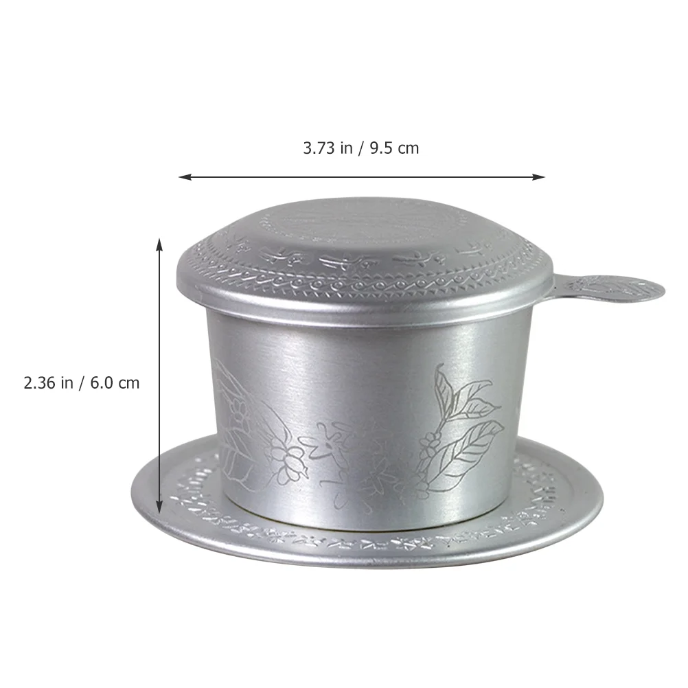 3 Sets Vietnamese Coffee Drip Strainer Lover Gift Filter Travel Pour Dripper Aluminum