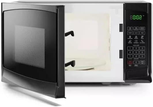 JAL 700 Watt 0.7 cu. ft. Countertop Microwave Oven, 10 Power Levels for Fast Cooking, 6 Cooking Presets - Black