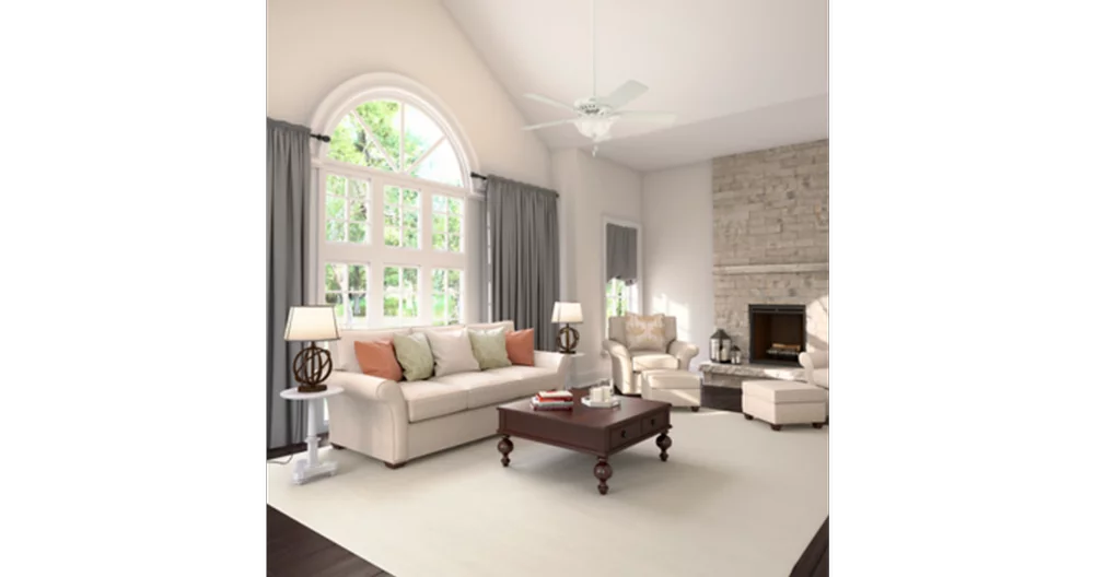 Hunter Pro's Best Five Minute Fan - Cooling fan with light - ceiling mounted - 52 in - white