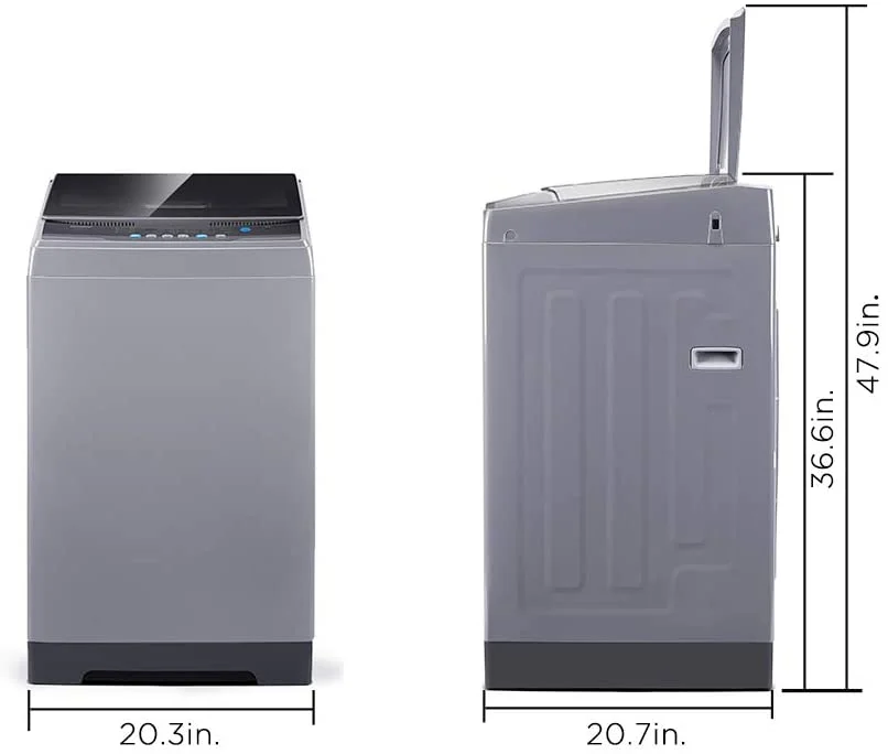 Comfee 1.6 Cu.ft Portable Washing Machine, 11lbs Capacity Fully Automatic Compact Washer with Wheels, 6 Wash Programs Laundry Washer with Drain Pump, Ideal for Apartments, RV, Camping, Magnetic Gray