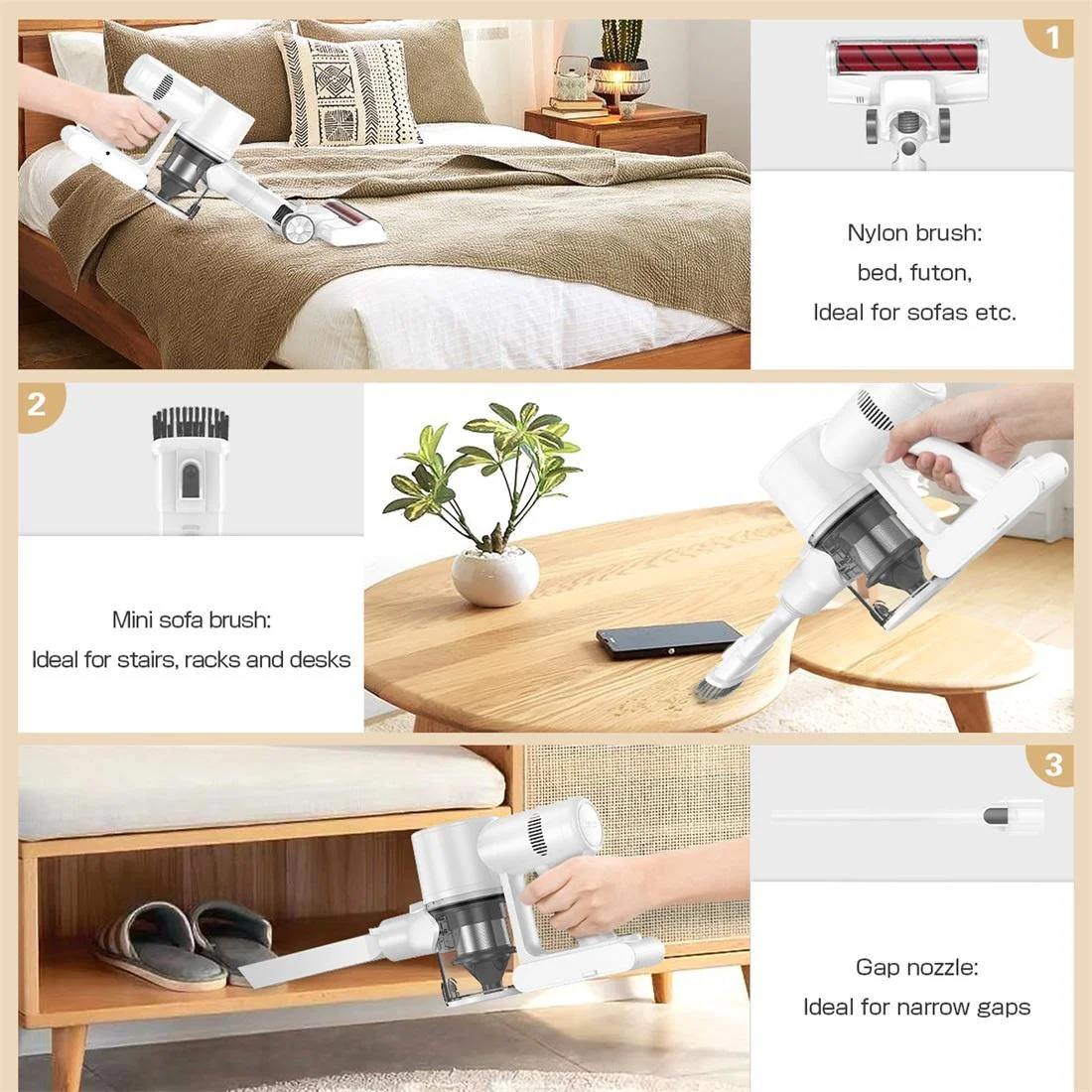 Cordless Stick Vacuum, 35KPa 68 Mins Max Runtime Cordless Vacuum Cleaner with LED Light, 4 in 1 Lightweight Pet Vacuum Cleaner for Carpet, Pet Hair Home Hardwood Floor Care Cleaner