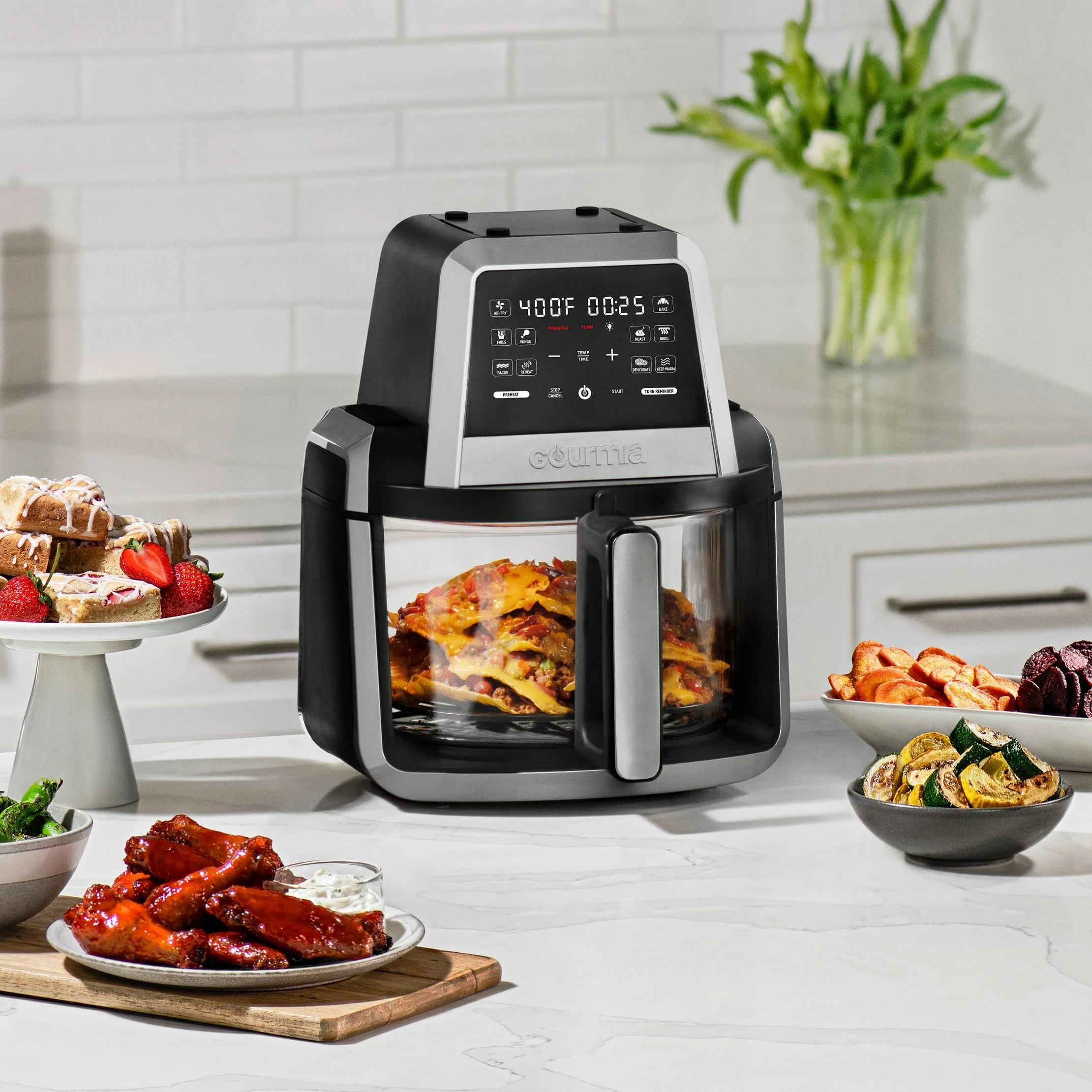 7-Qt. Fry ��N Fold Digital Air Fryer with 10 Presets & Guided Cooking - Black