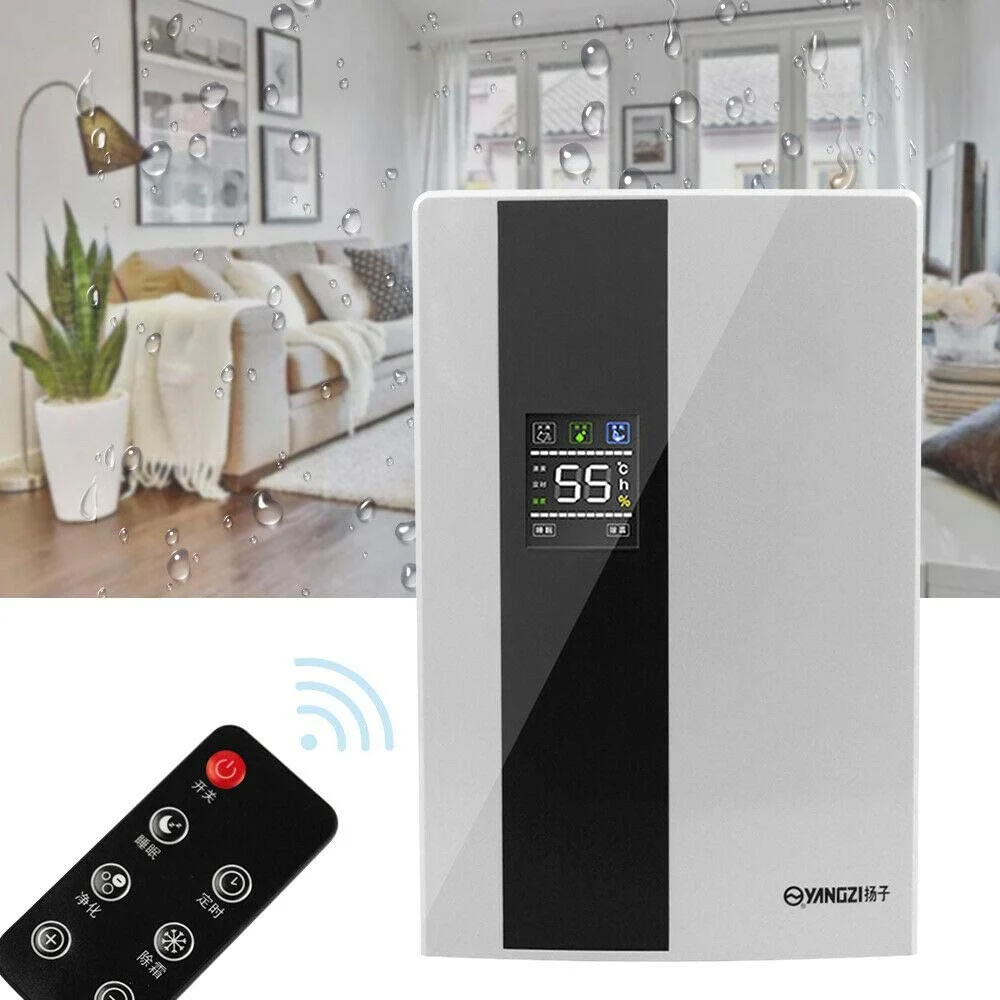 Anqidi 2000ml Intelligent Dehumidifier Auto Control Air Dryer w/Remote+Drain Hose & Water Tank Max 323ft2 Rooms