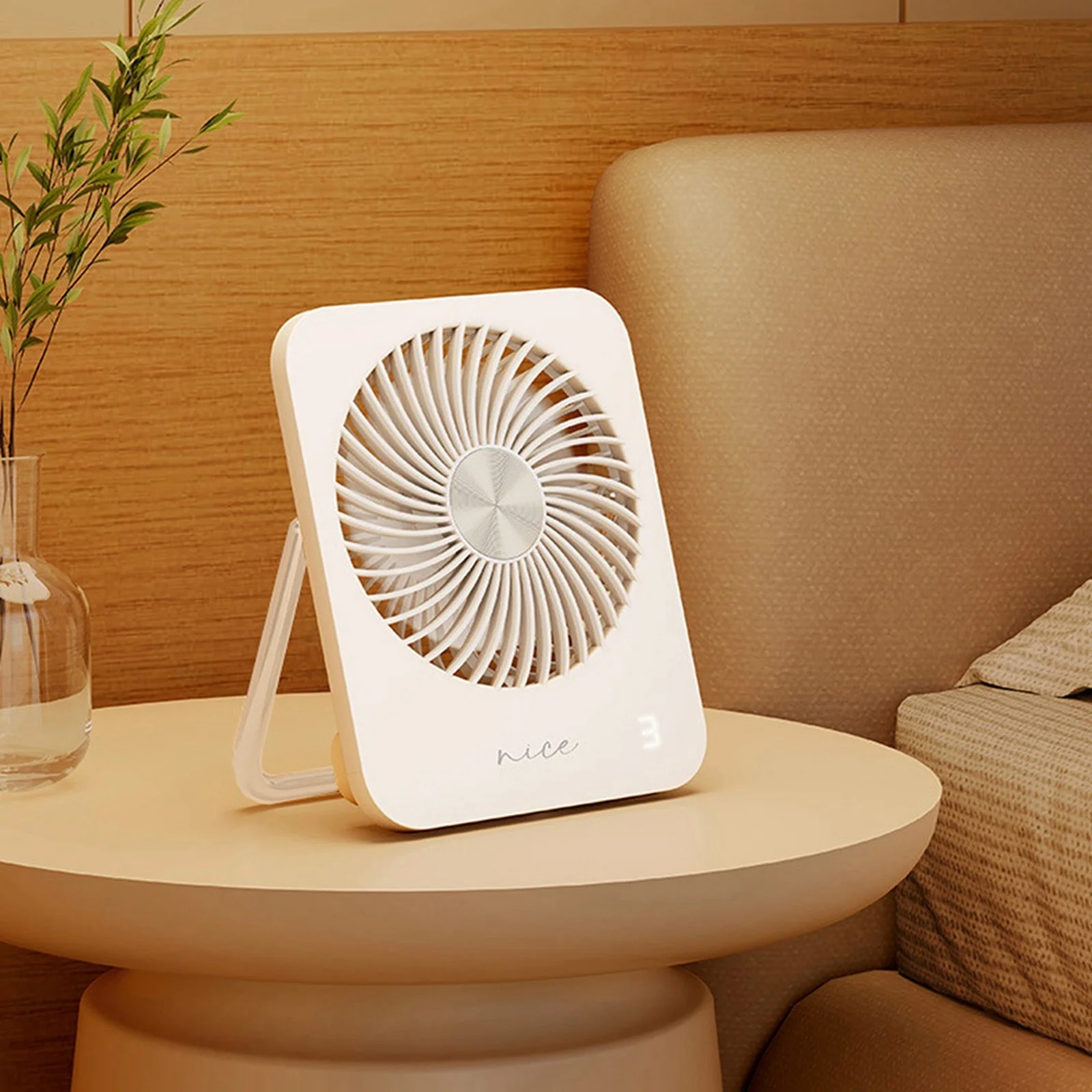 Desktop Fan Battery Rechargeable Fan 180�� Foldable Portable Personal Fan 3 Speed Adjustable Long Battery Life Suitable For Home Office Outdoor Travel