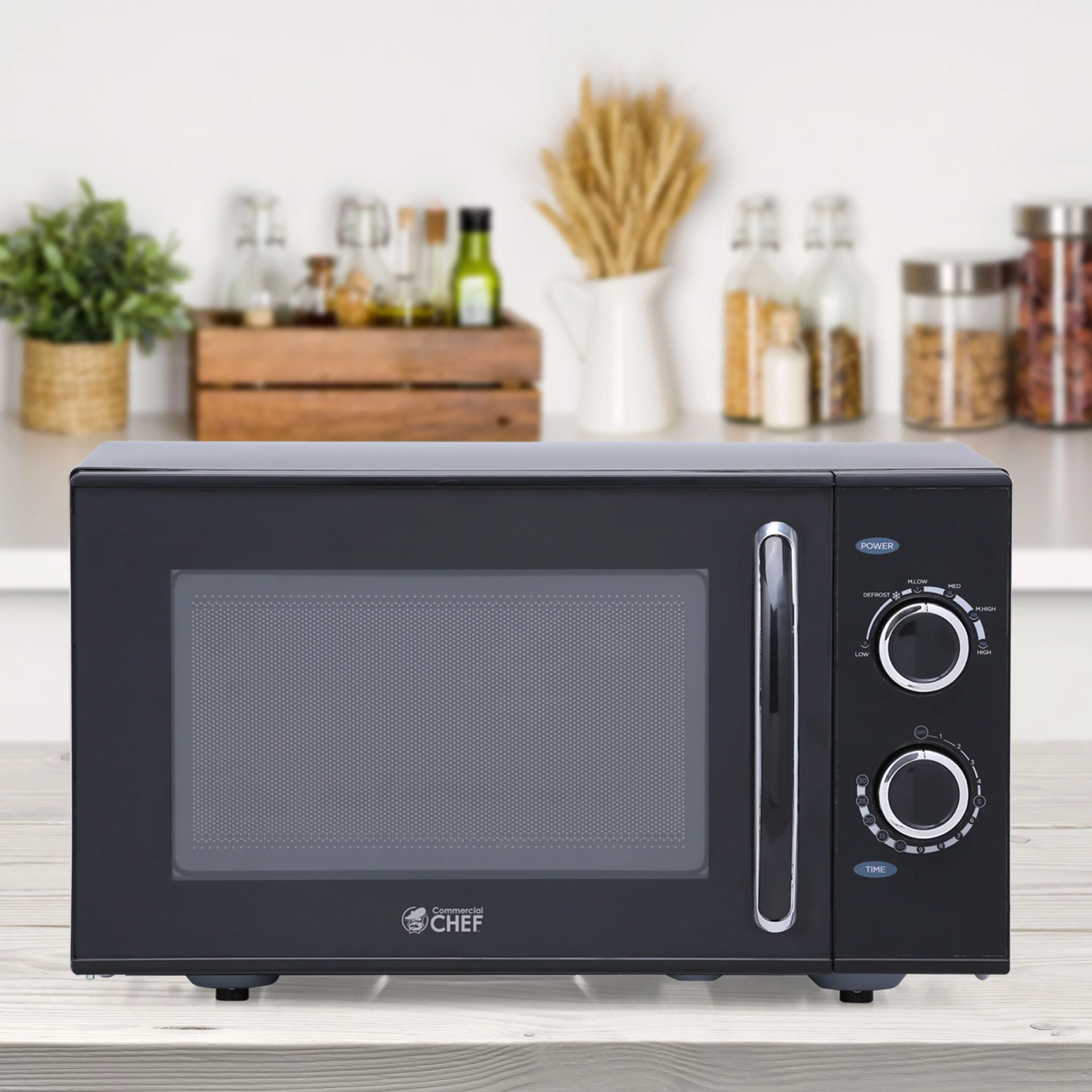 Commercial Chef 0.9 cu. ft. Countertop Microwave Oven, Black