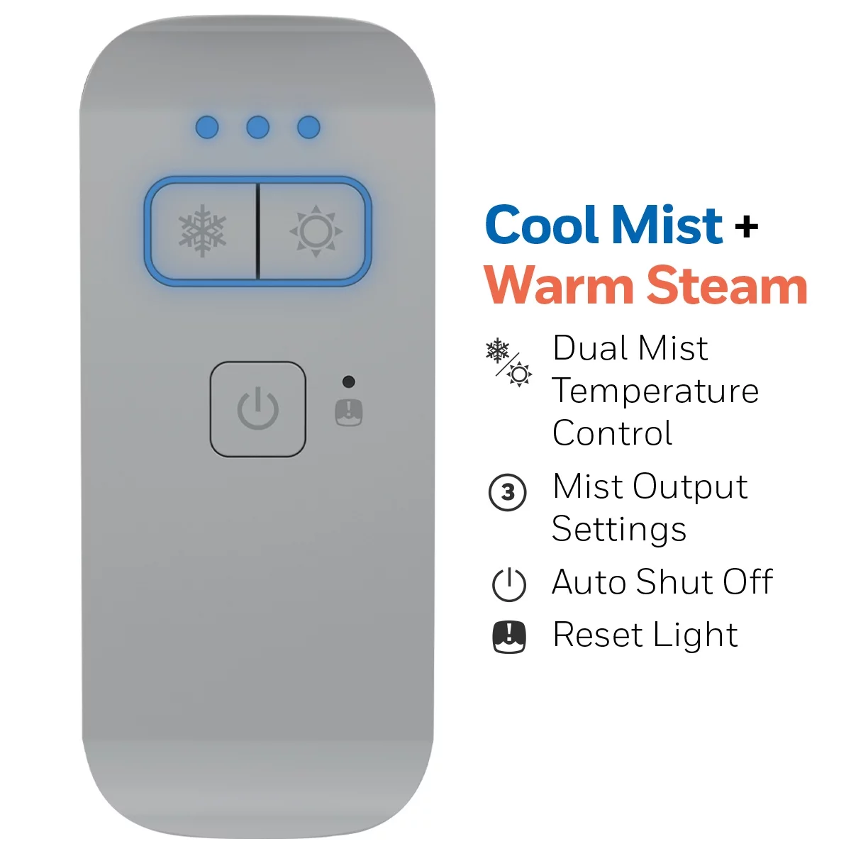 Honeywell Dual Comfort Cool Warm Mist Humidifier, 600 sq ft, White, HWC775W