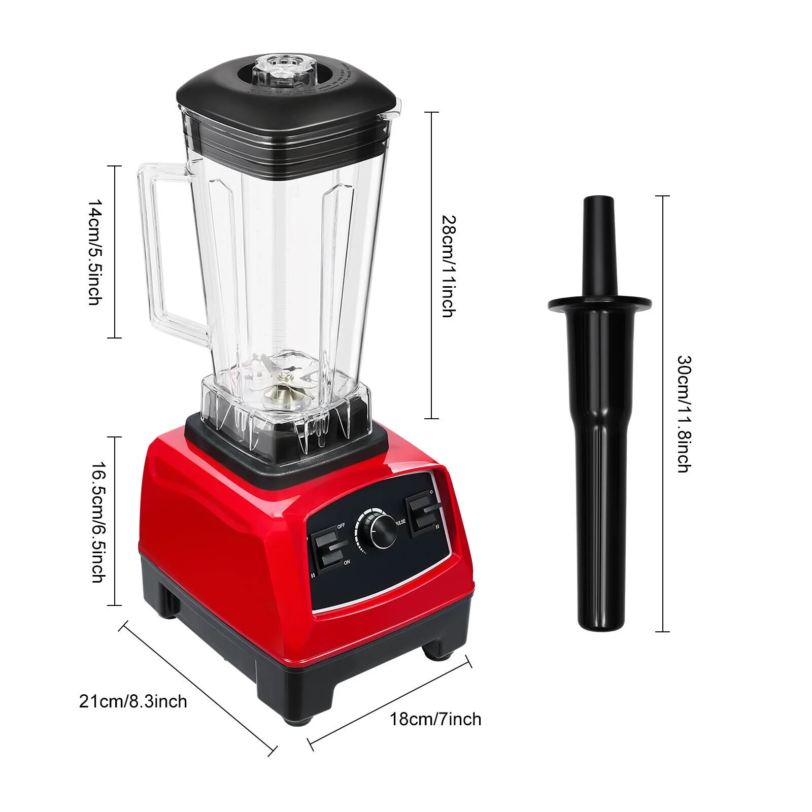 2L Countertop Blender Juicer Food Crusher Household Smoothie Mixer Milkshake Machine 2200W 110V