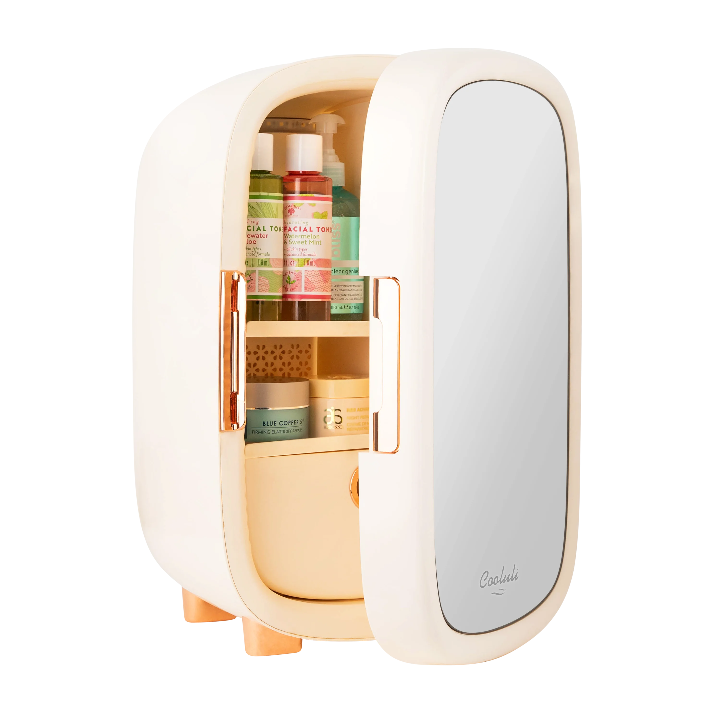 Cooluli 12 Liter Beauty Mini Mirror Fridge, White