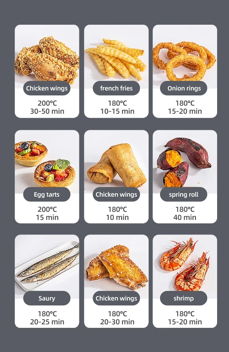 7L stainless steel intelligent air fryer kitchen timed electric fryer 1400W high-power fast oven kitchen assistant