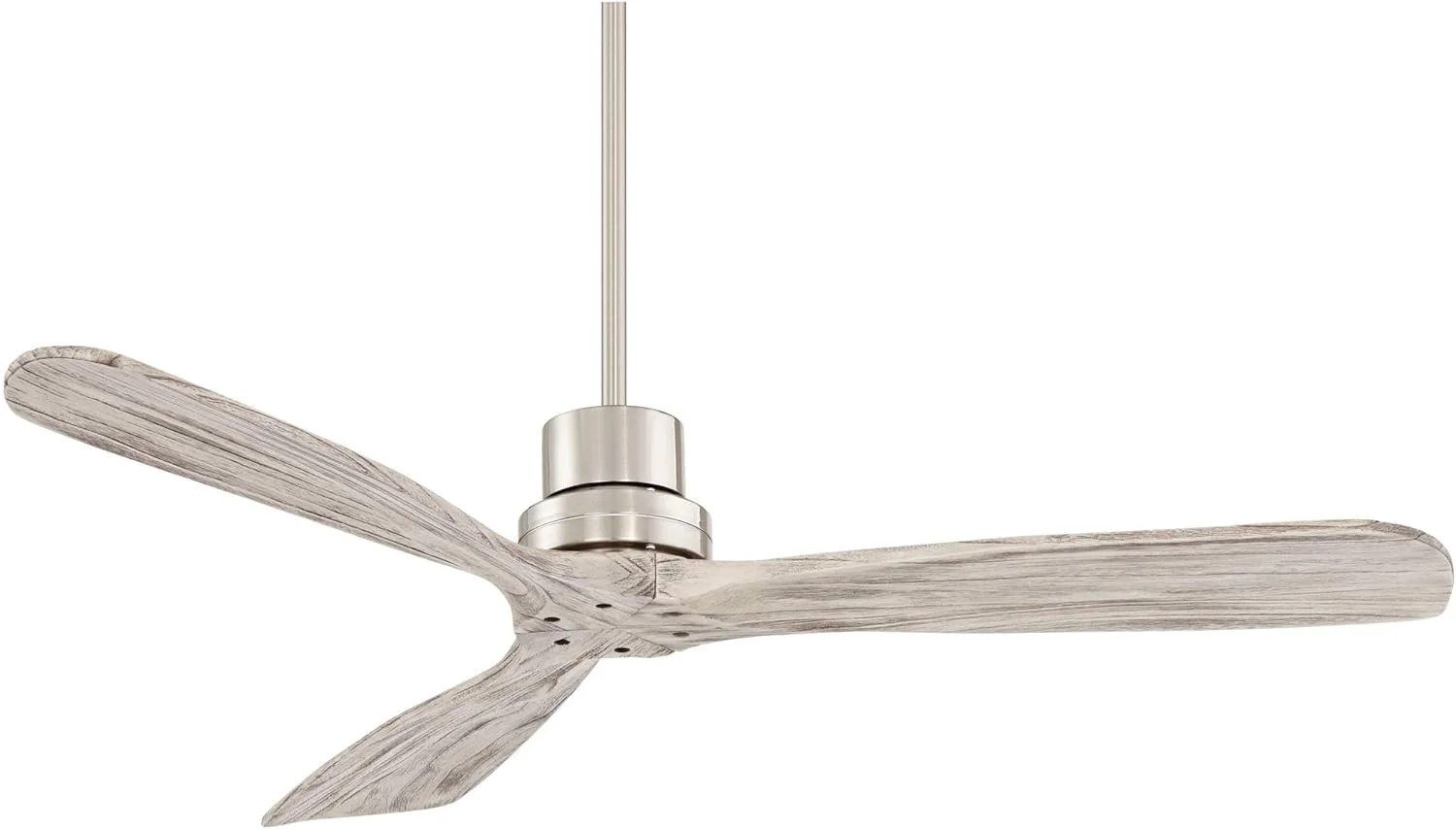 AUCHI 52' Delta-Wing DC Modern 3 Blade Indoor Ceiling Fan with Remote Brushed Nickel Silver Gray Solid Wood Damp Rated for Patio Exterior House Home Porch Gazebo Garage Barn