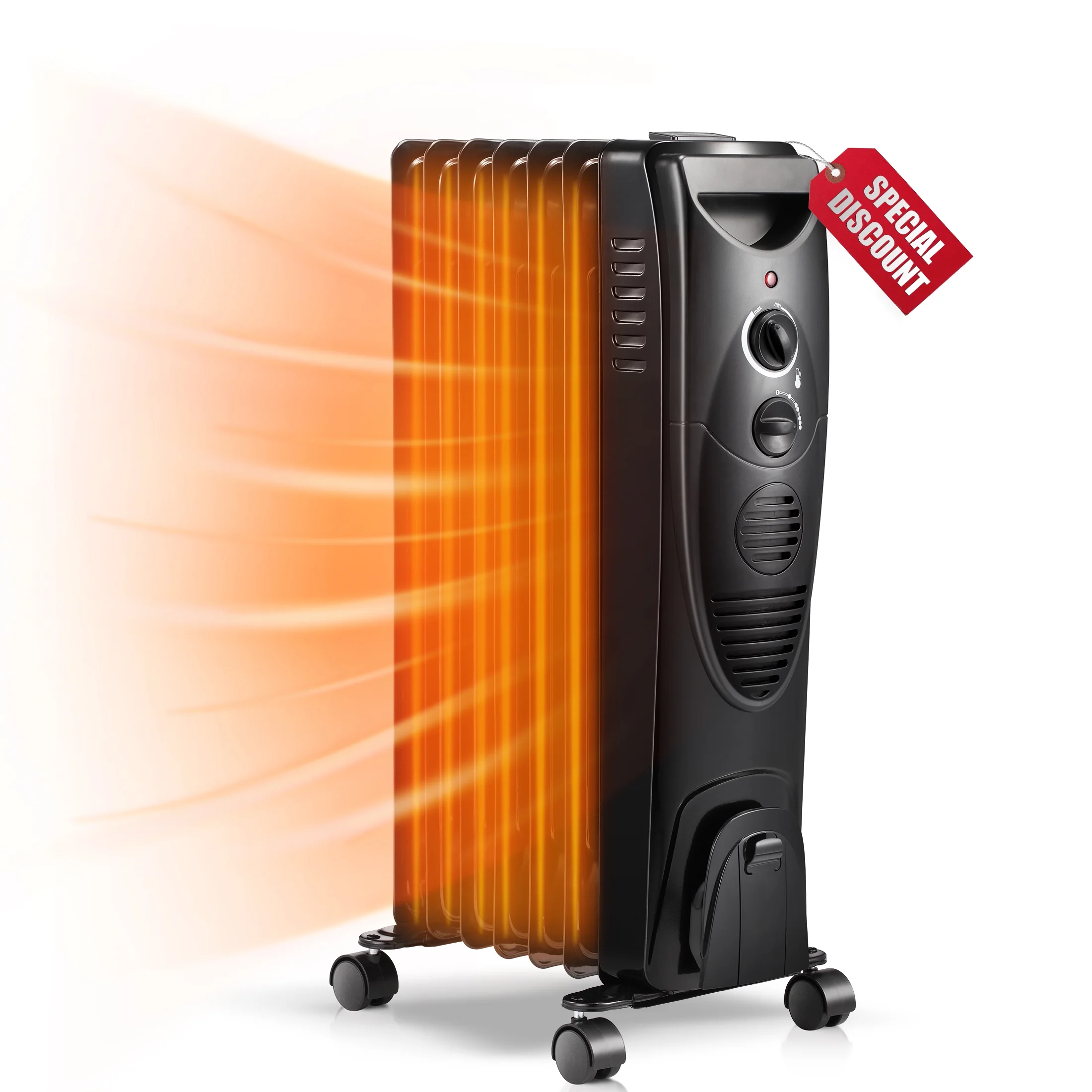KISSAIR Electric Oil Filled Radiator Space Heater, Thermostat Room Radiant and Room Heater