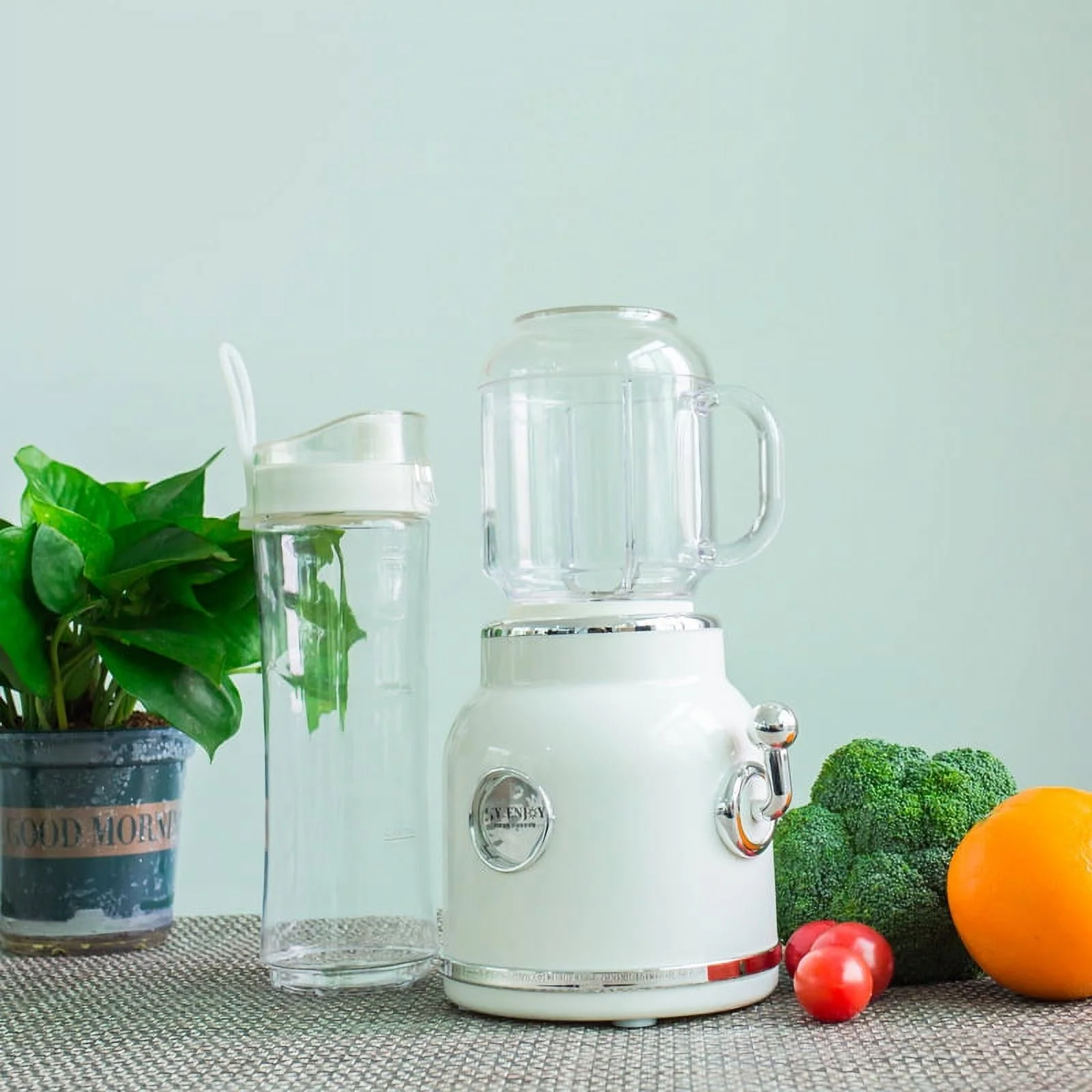 2024 Mini Blender with Double Cup Retro Shake and Ice Crush Maker Countertop Juice Blender with Stainless Steel Blades CN Plug